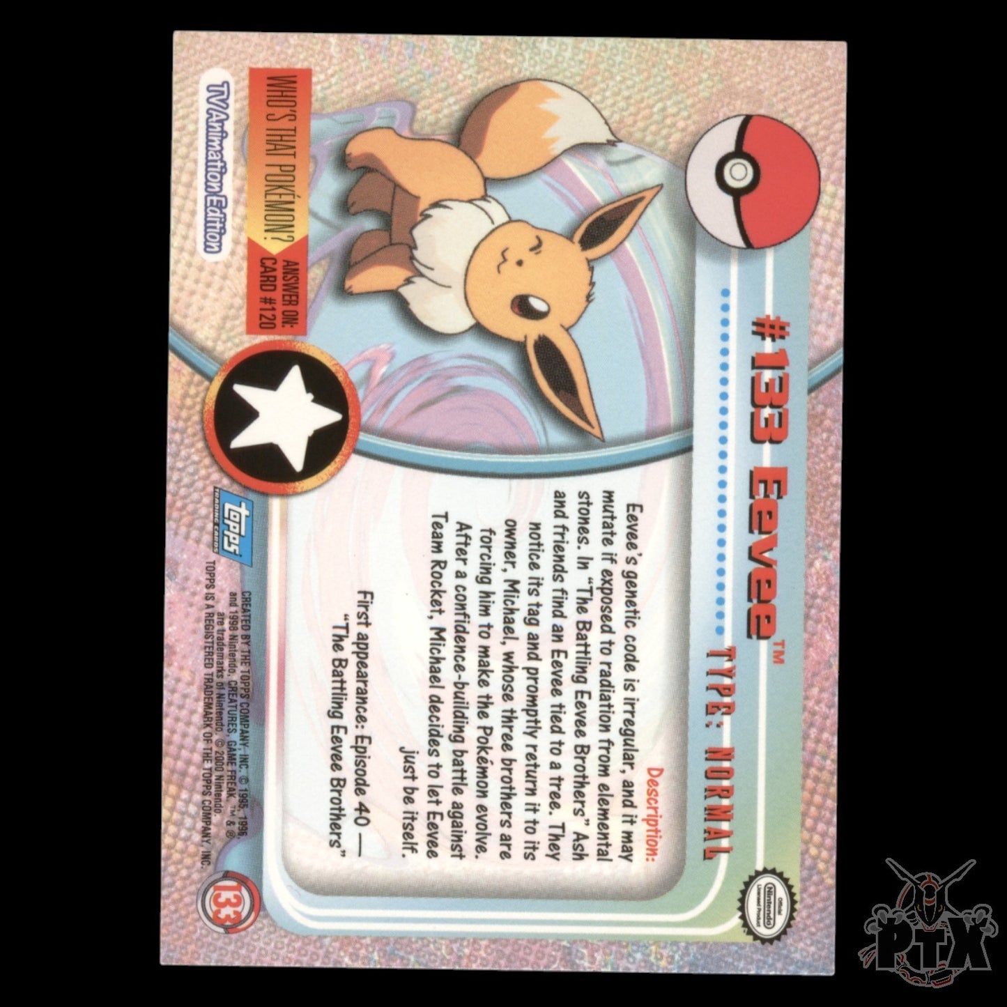 Topps Eevee #133 Foil Series 3 Pokemon 2000
