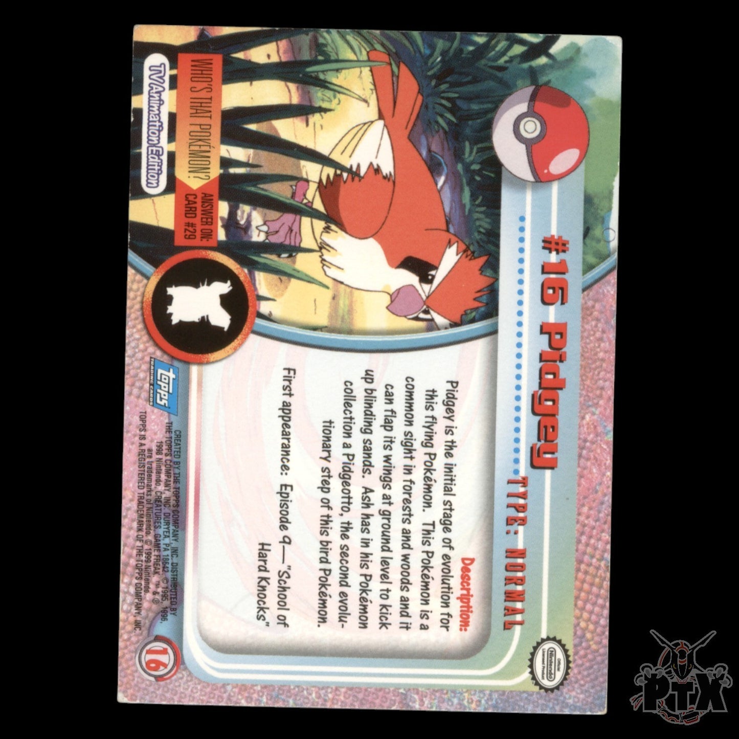 Topps Pidgey #16 Series 1 Pokemon 2000