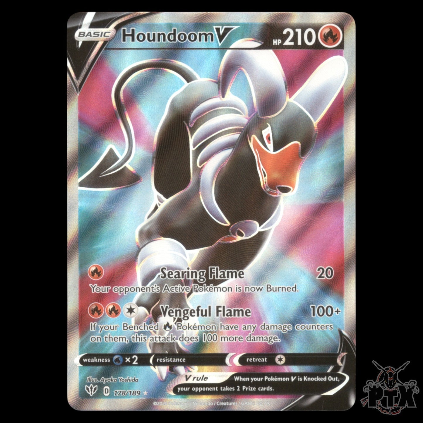 Houndoom V #178/189 Darkness Ablaze NM/Near Mint Pokemon 2020