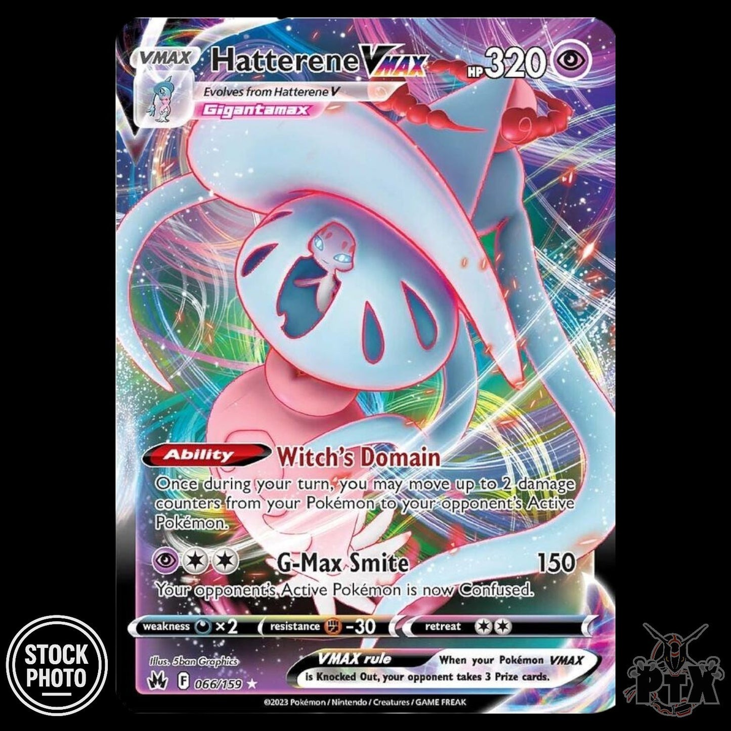 Hatterene VMAX #066/159 Crown Zenith NM/Near Mint Pokemon 2023