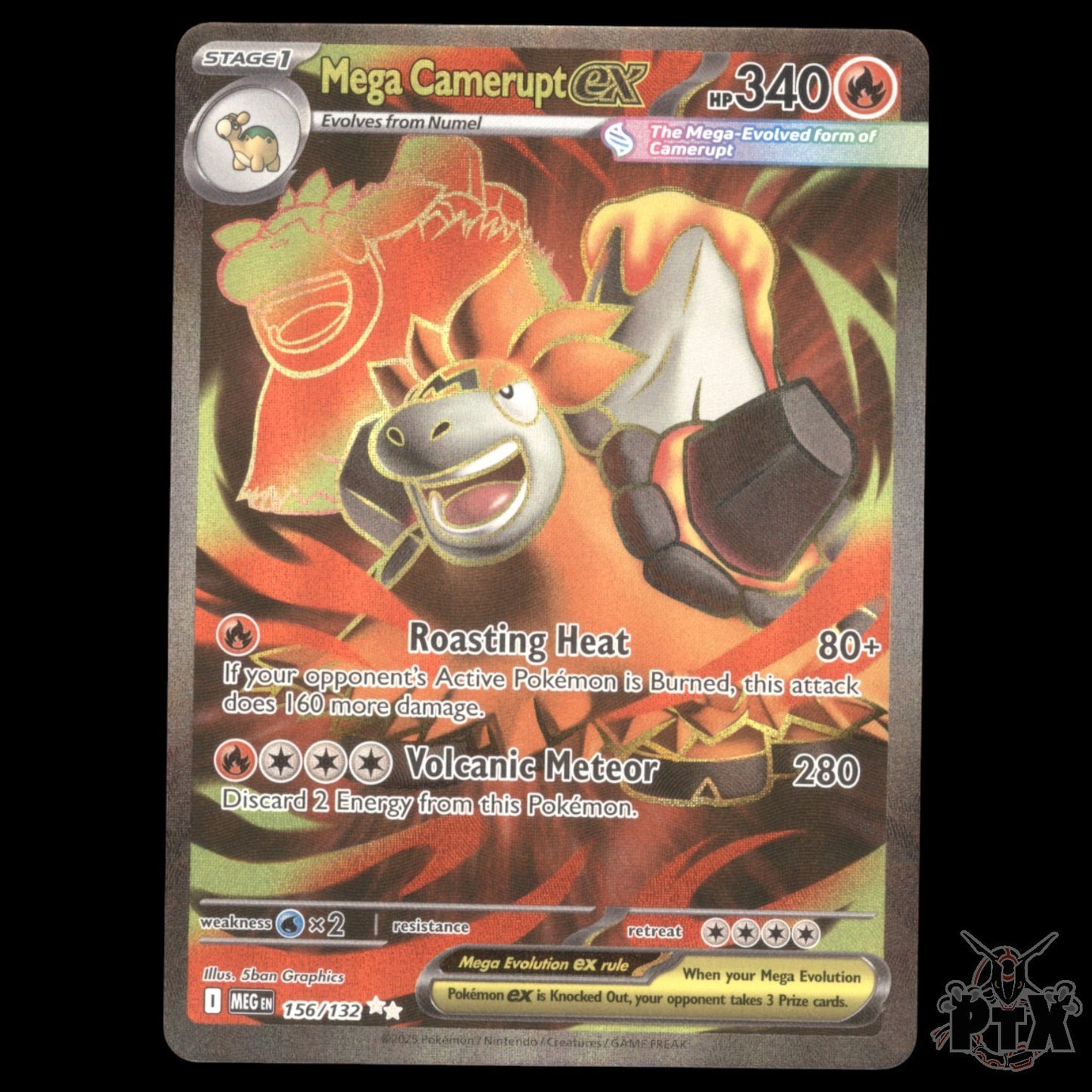 Mega Camerupt ex #156/132 Mega Evolution NM/Near Mint Pokemon 2025