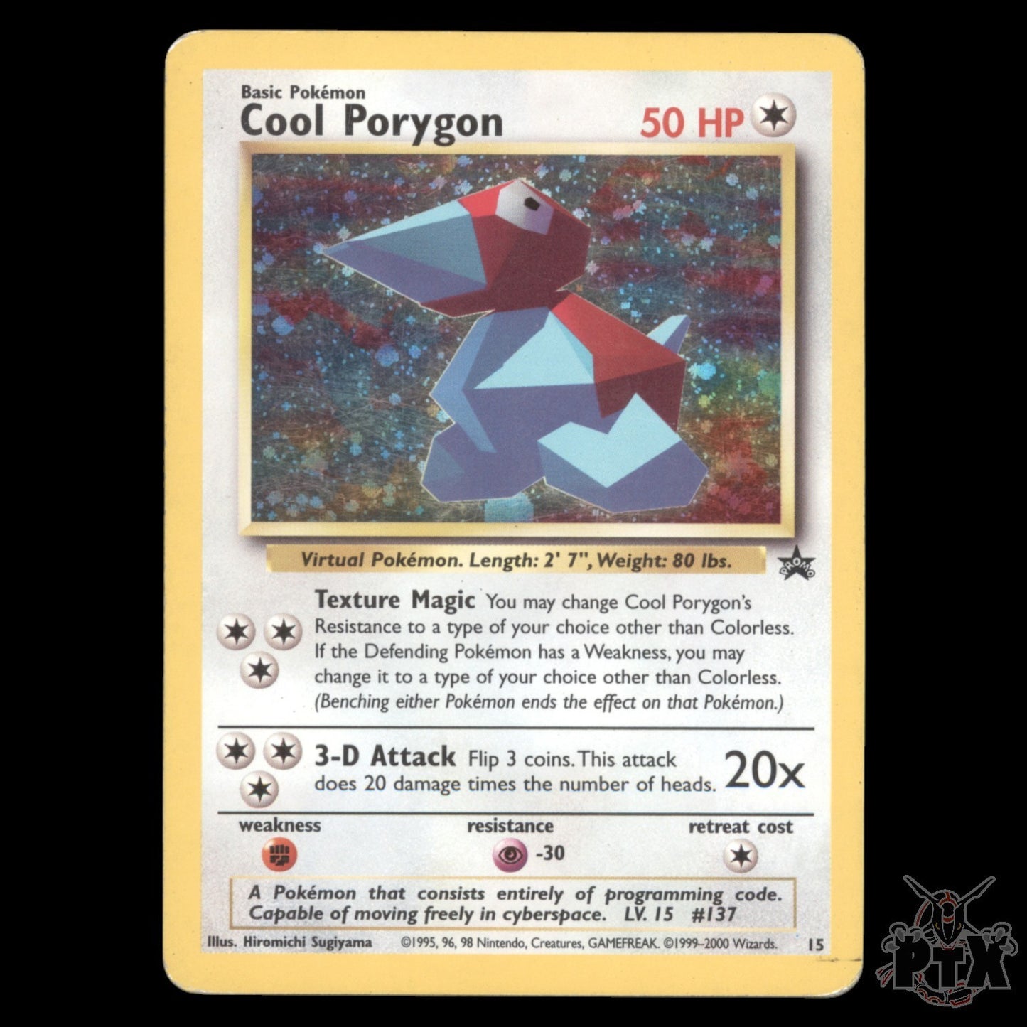 Cool Porygon Holo #15 WoTC Promo MP/Moderatly Played Pokemon 2000