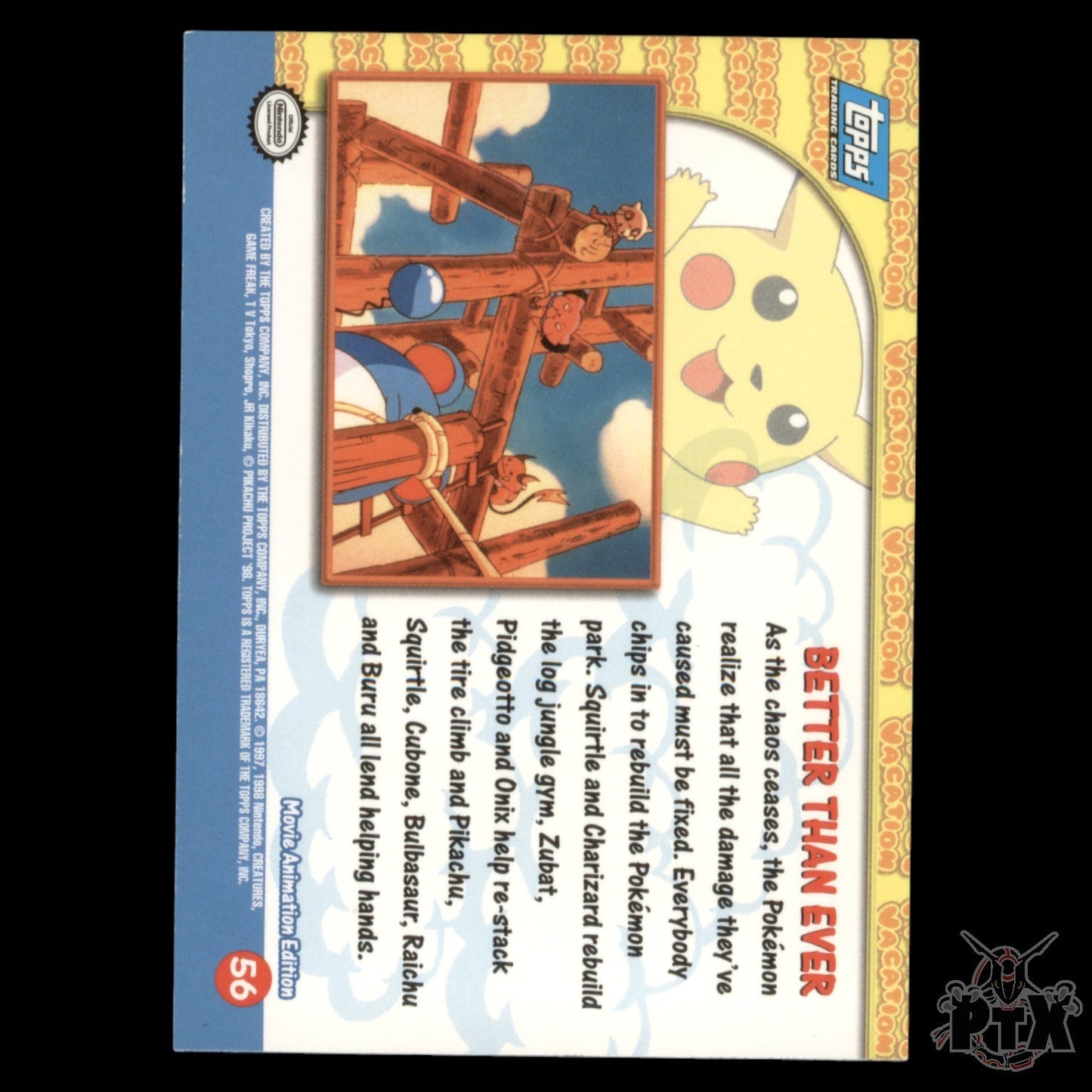 Topps The First Movie Better Than Ever Pikachu's Vacation Pokemon 2000