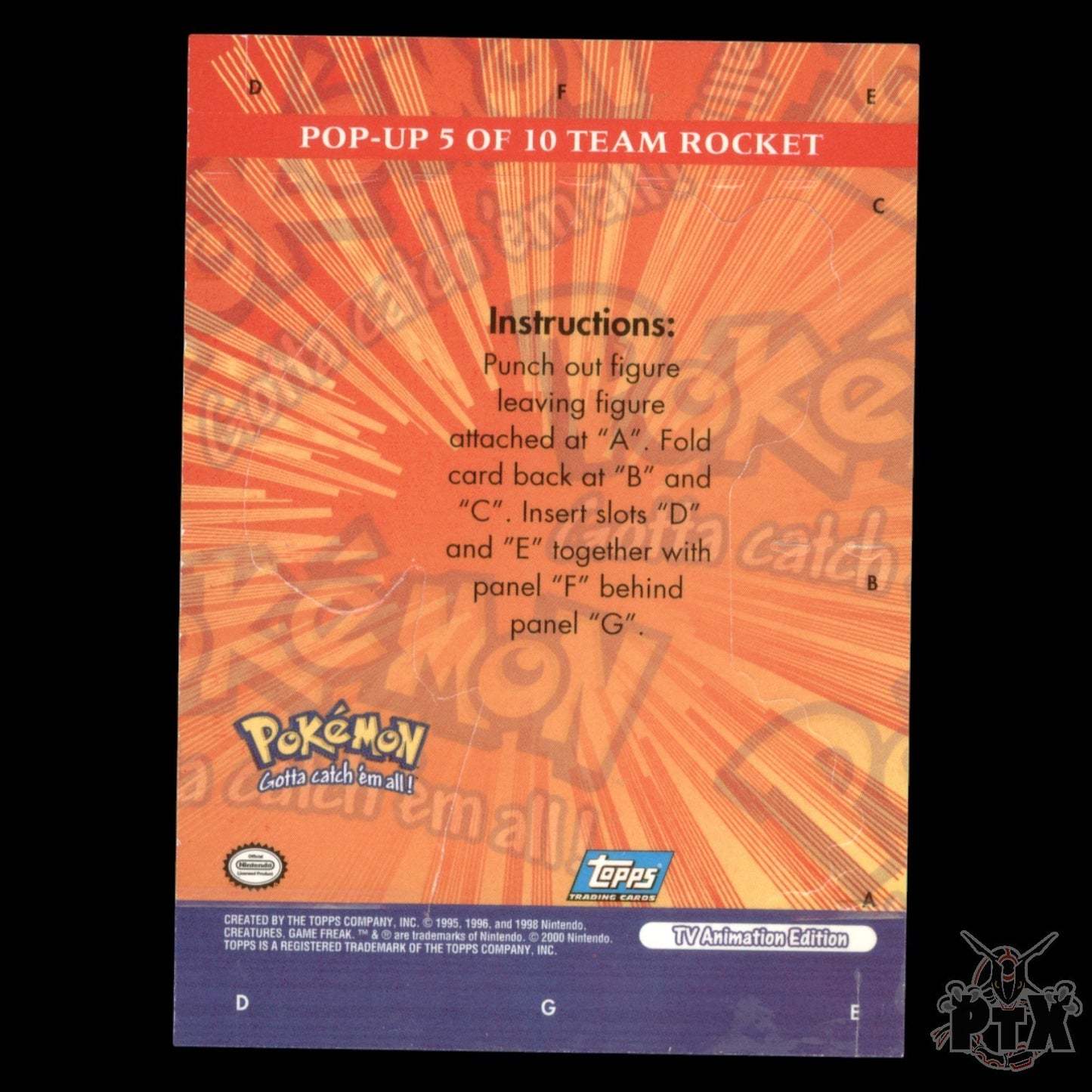 Team Rocket Pop-Up 5 of 10 Pokemon TV Animation Series 3 2000