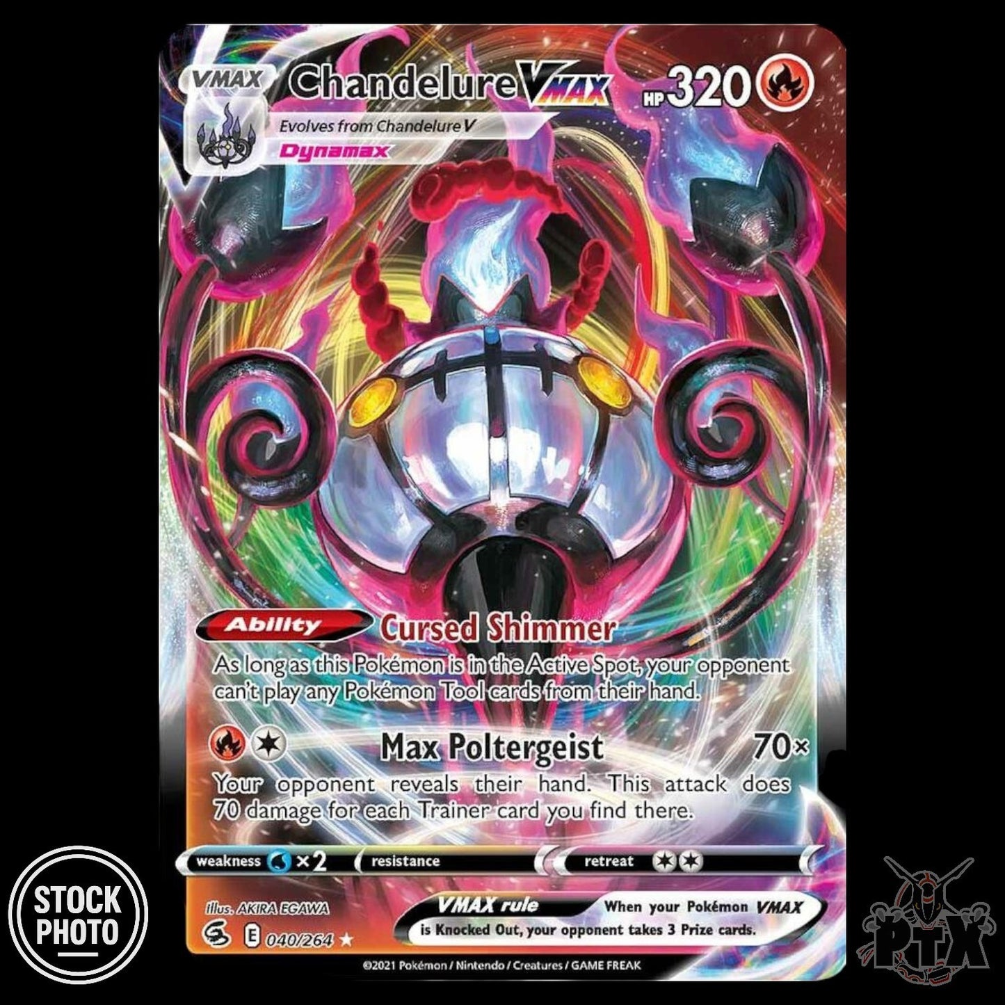 Chandelure VMAX #040/264 Fusion Strike NM/Near Mint Pokemon 2021