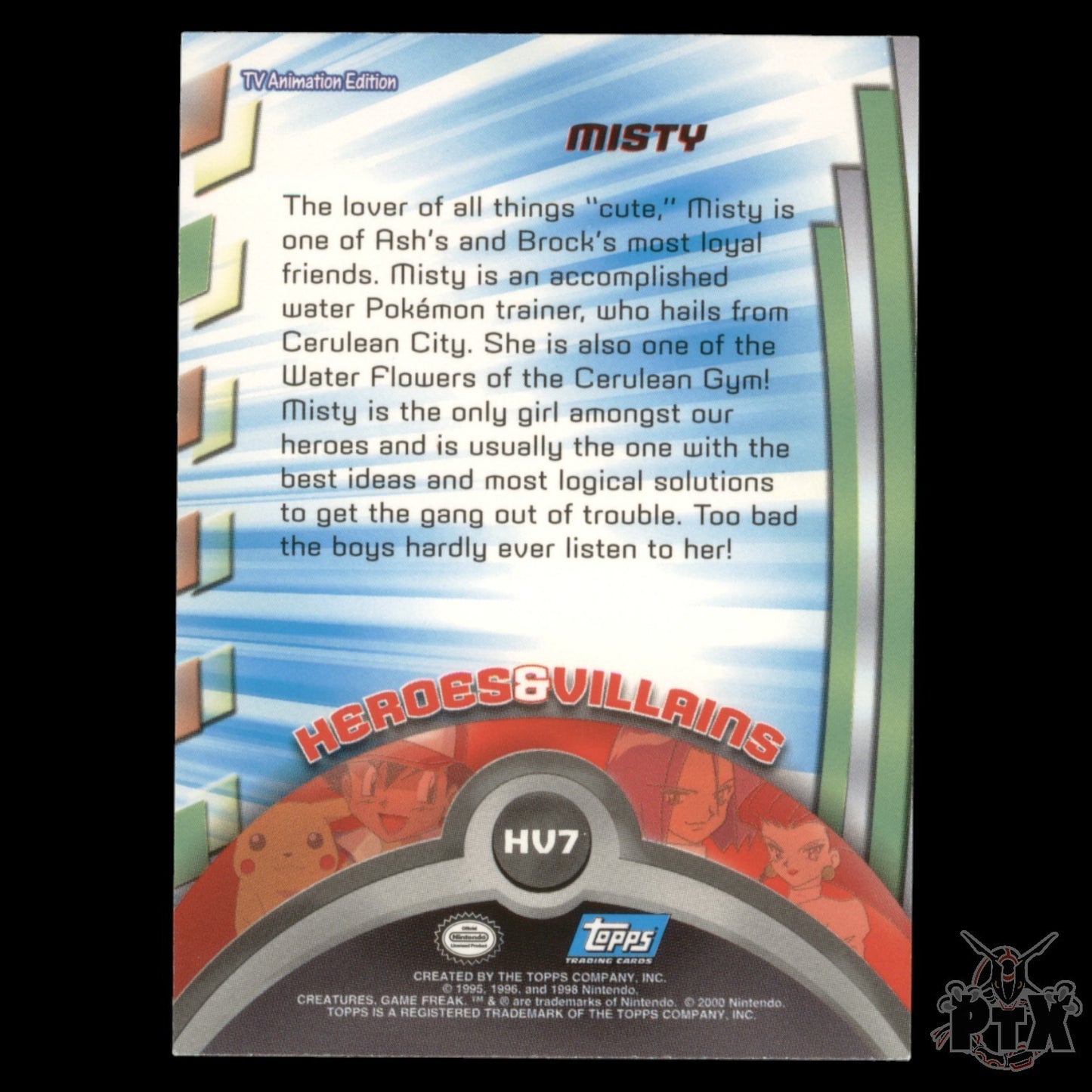 Topps Misty HV7 Foil Series 1 Pokemon 2000