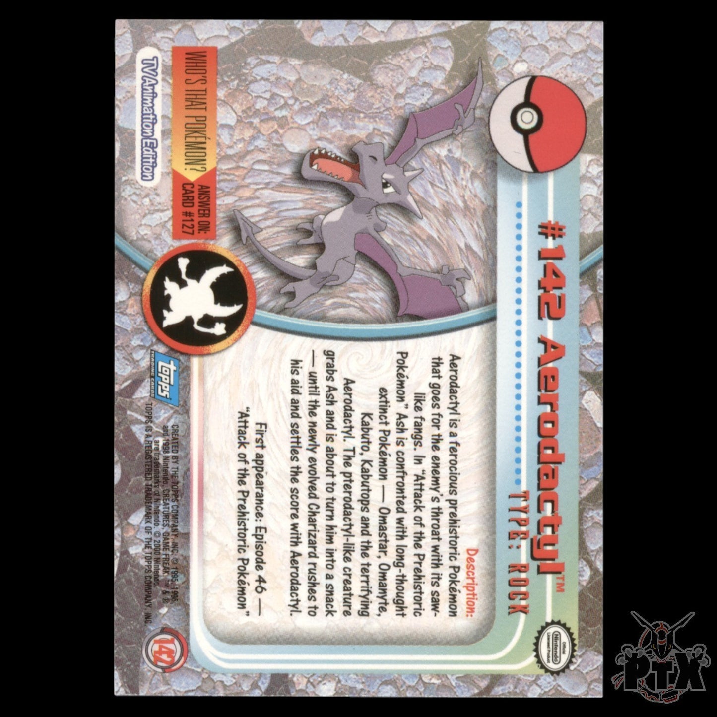 Topps Aerodactyl #142 Foil Series 3 Pokemon 2000