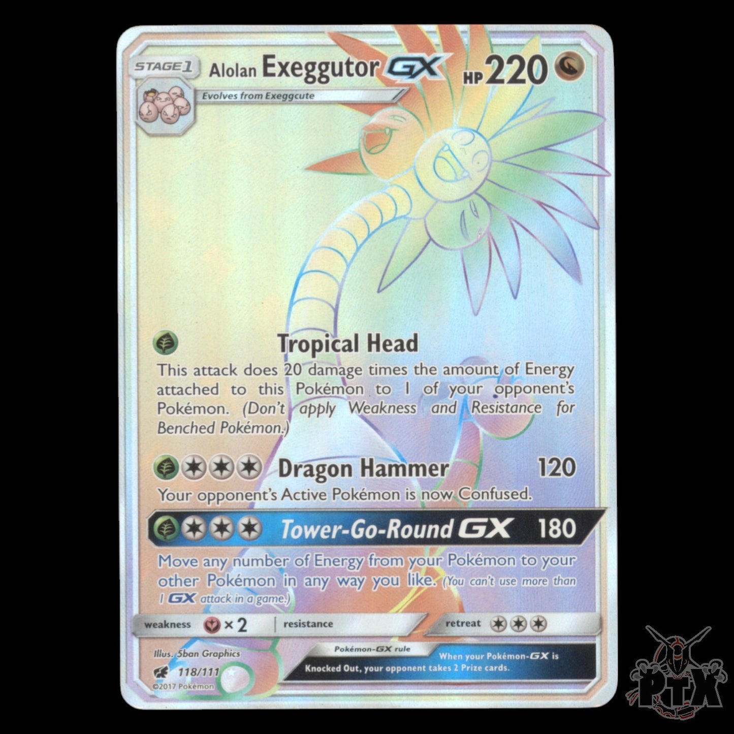 Alolan Exeggutor gx #118/111 Crimson Invasion NM/Near Mint Pokemon 2017