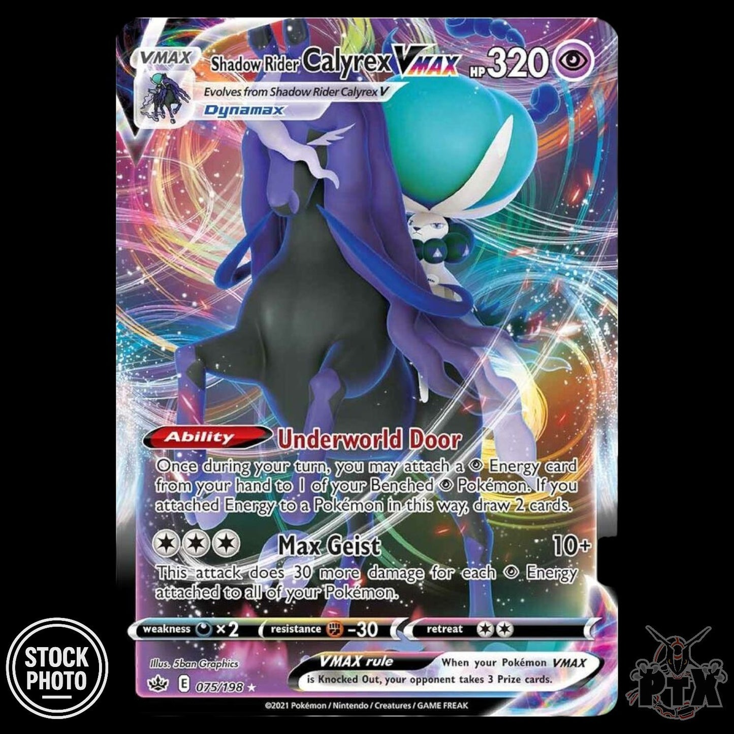 Calyrex VMAX #075/198 Chilling Reign NM/Near Mint Pokemon 2021