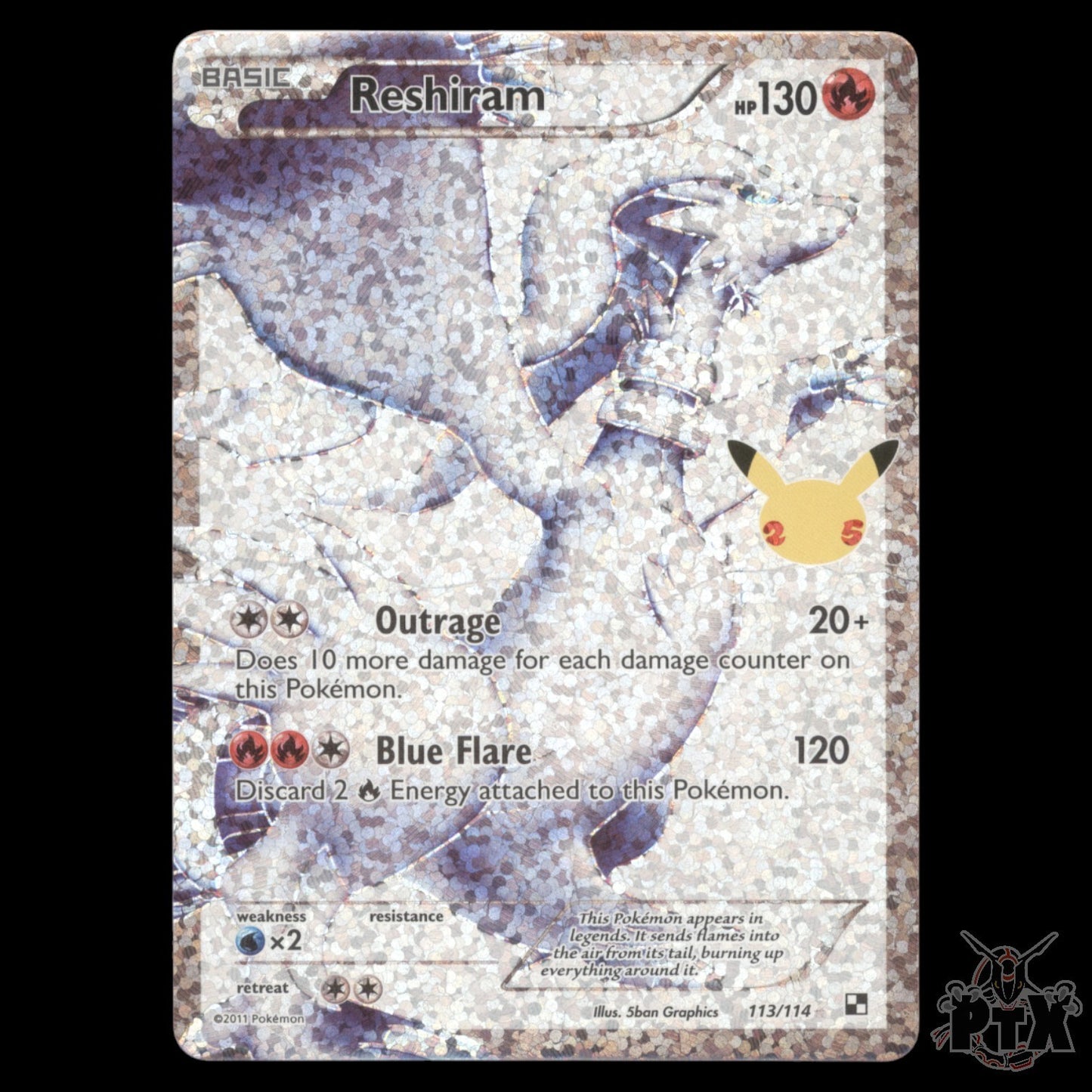 Reshiram #113/114 Celebrations NM/Near Mint Pokemon 2021