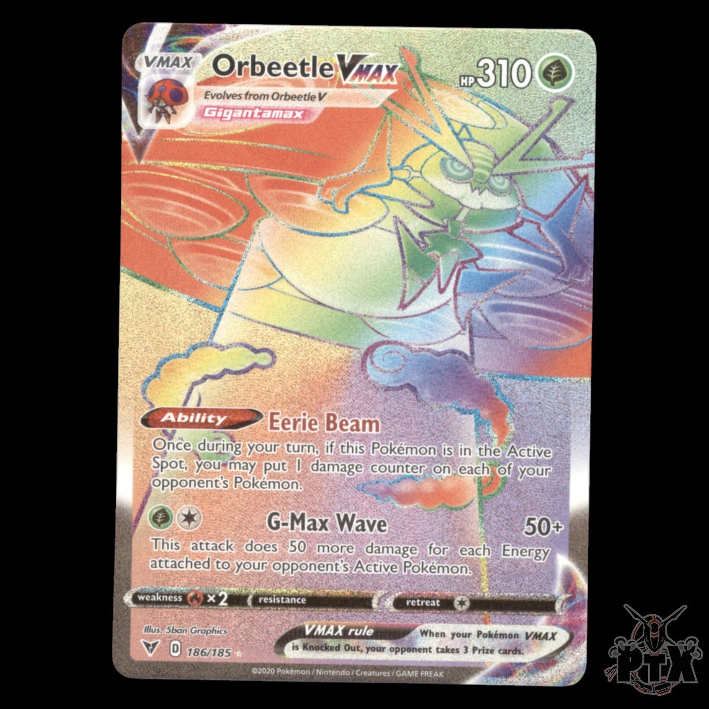 Orbeetle Vmax #186/185 Vivid Voltage NM/Near Mint Pokemon 2020