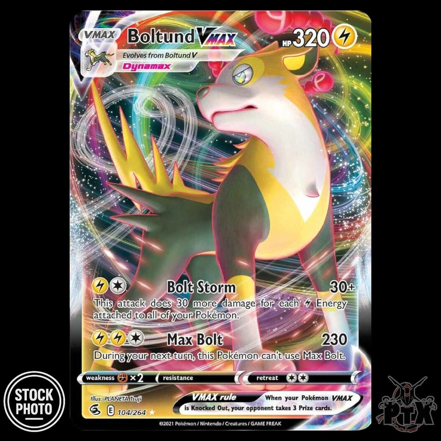 Boltund VMAX #104/264 Fusion Strike NM/Near Mint Pokemon 2021