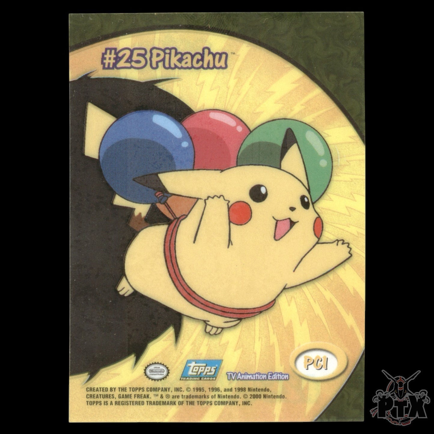 Pikachu #25 PC1 Topps Clear Card TV Animation Pokemon 2000