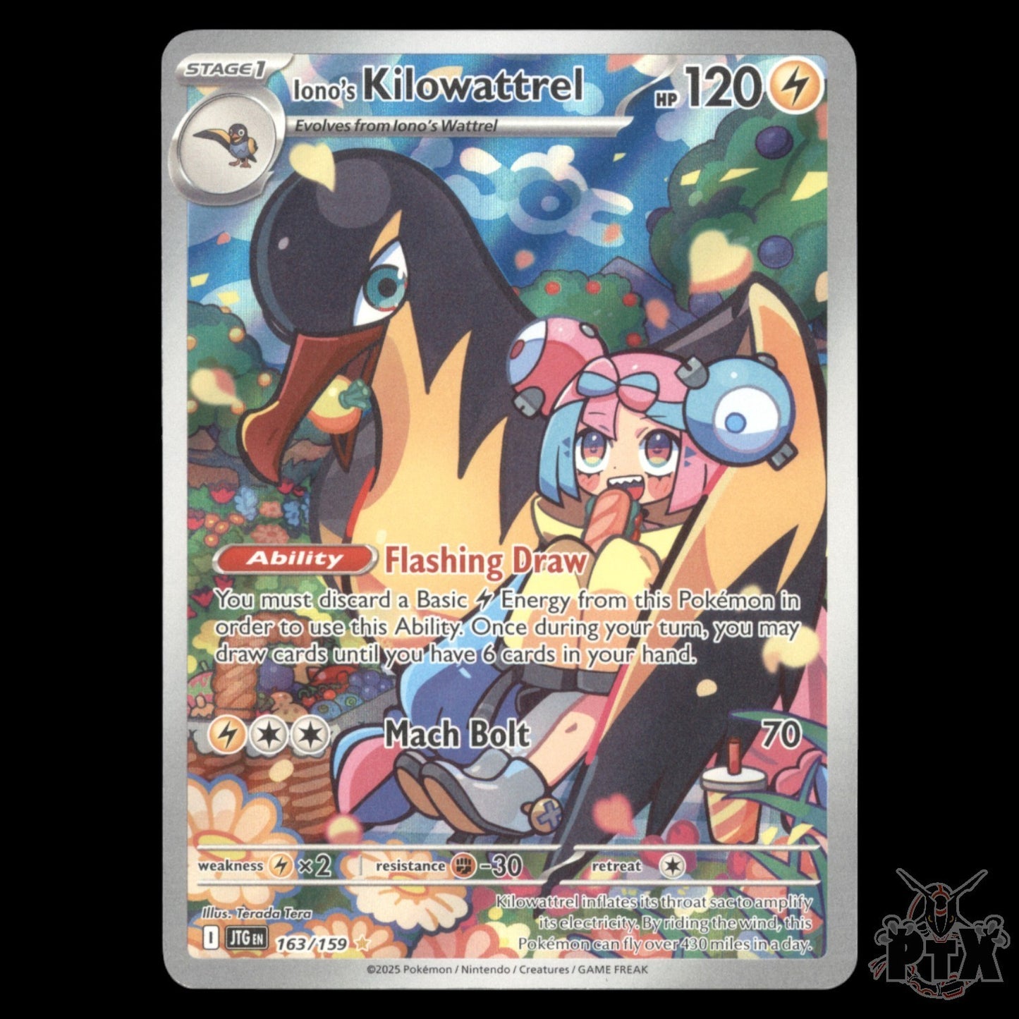 Iono's Kilowattrel #163/159 Journey Together NM/Near Mint Pokemon 2025
