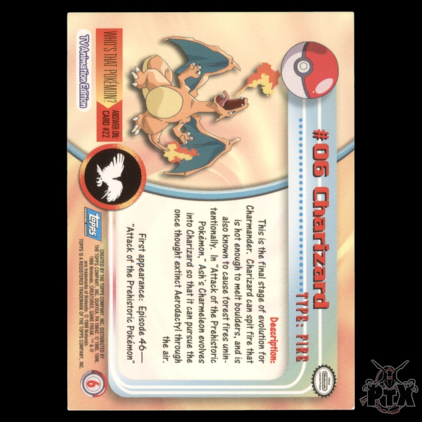 Topps Charizard #06 Foil Series 1 Pokemon 2000