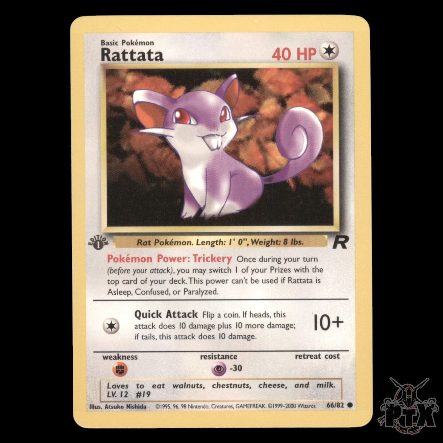 Rattata #66/82 1st Edition Team Rocket LP/Lightly Played Pokemon 2000