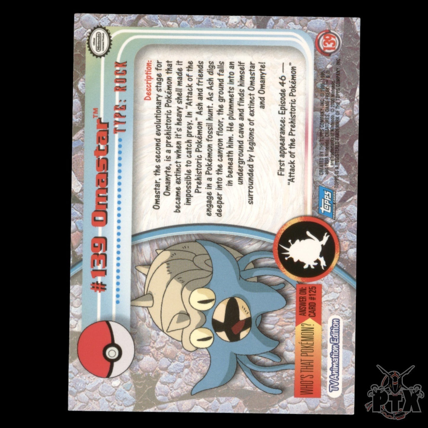 Topps Omastar #139 Foil Series 3 Pokemon 2000