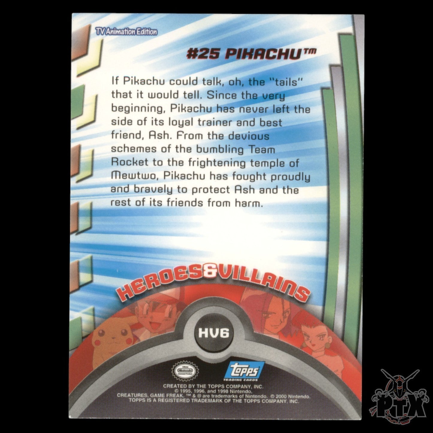 Topps Pikachu HV6 Foil Series 1 Pokemon 2000