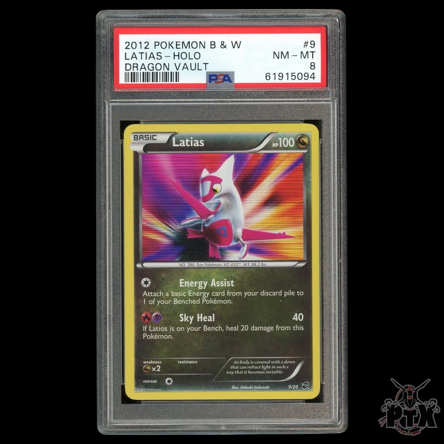 Latias Holo #9/20 PSA 8 Dragon Vault Pokemon 2012