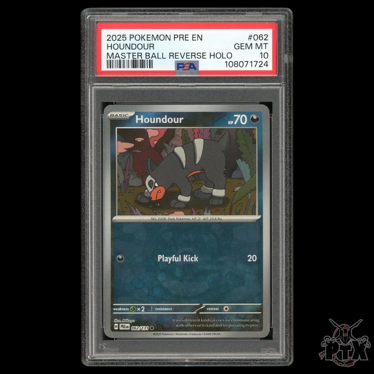 Houndour Masterball #62/131 PSA 10 Prismatic Evolutions Pokemon 2025