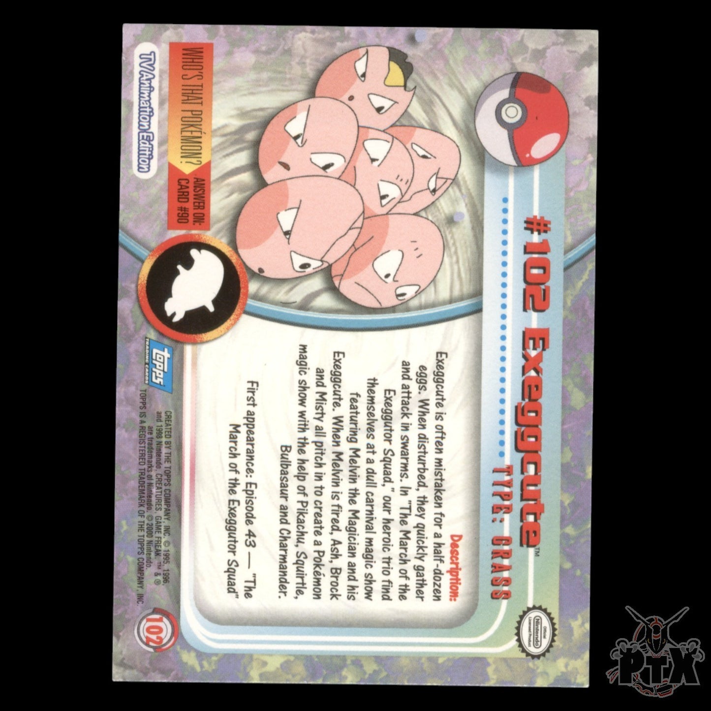 Topps Exeggcute #102 Foil Series 2 Pokemon 2000