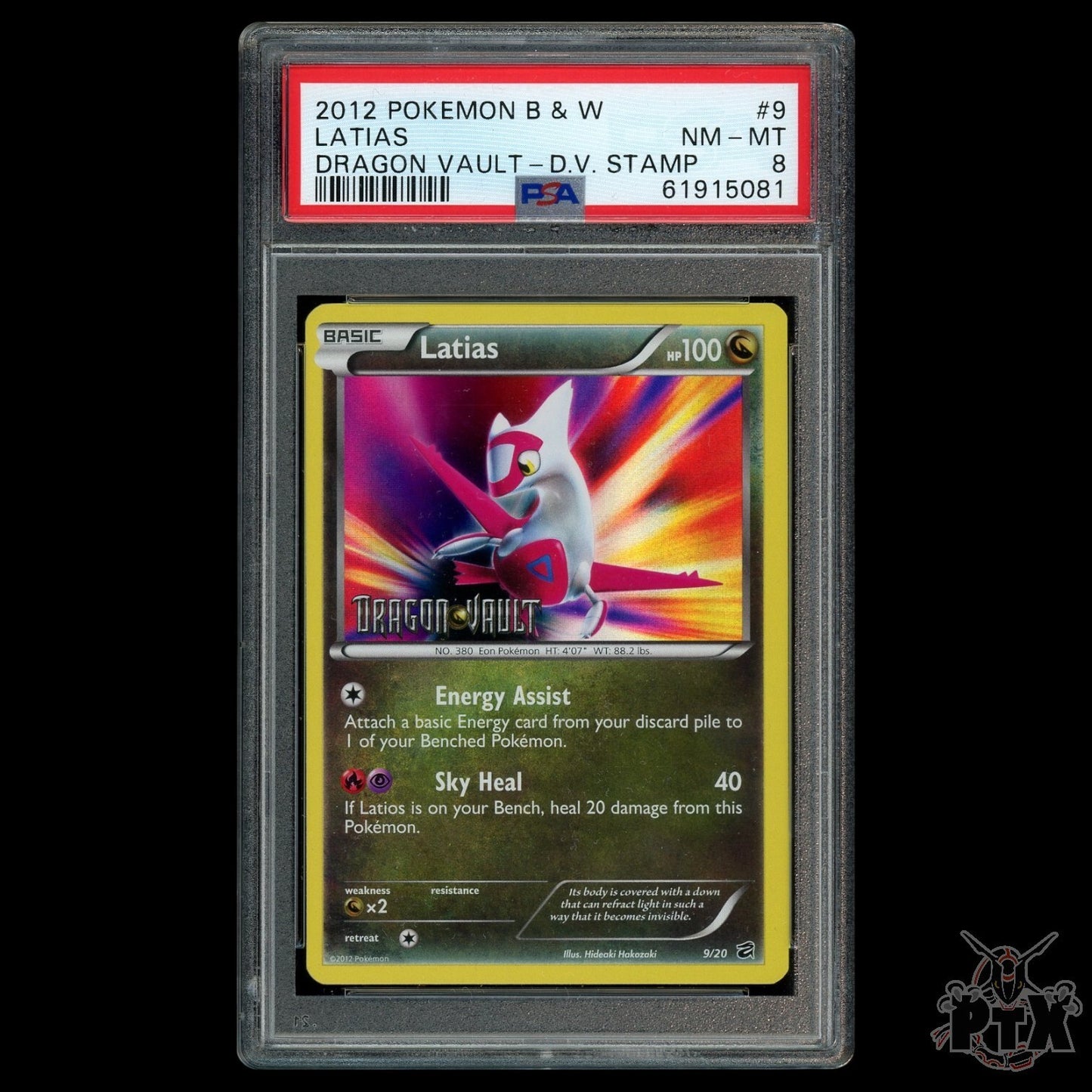 Latias Holo Stamped #9/20 PSA 8 Dragon Vault Pokemon 2012