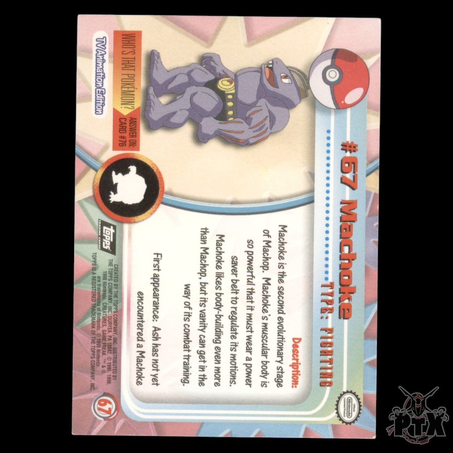 Topps Machoke #67 Foil Series 1 Pokemon 2000