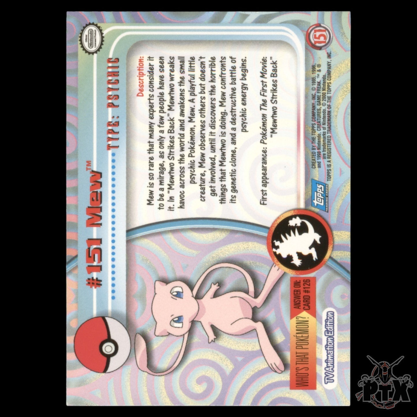 Topps Mew #151 Foil Series 3 Pokemon 2000