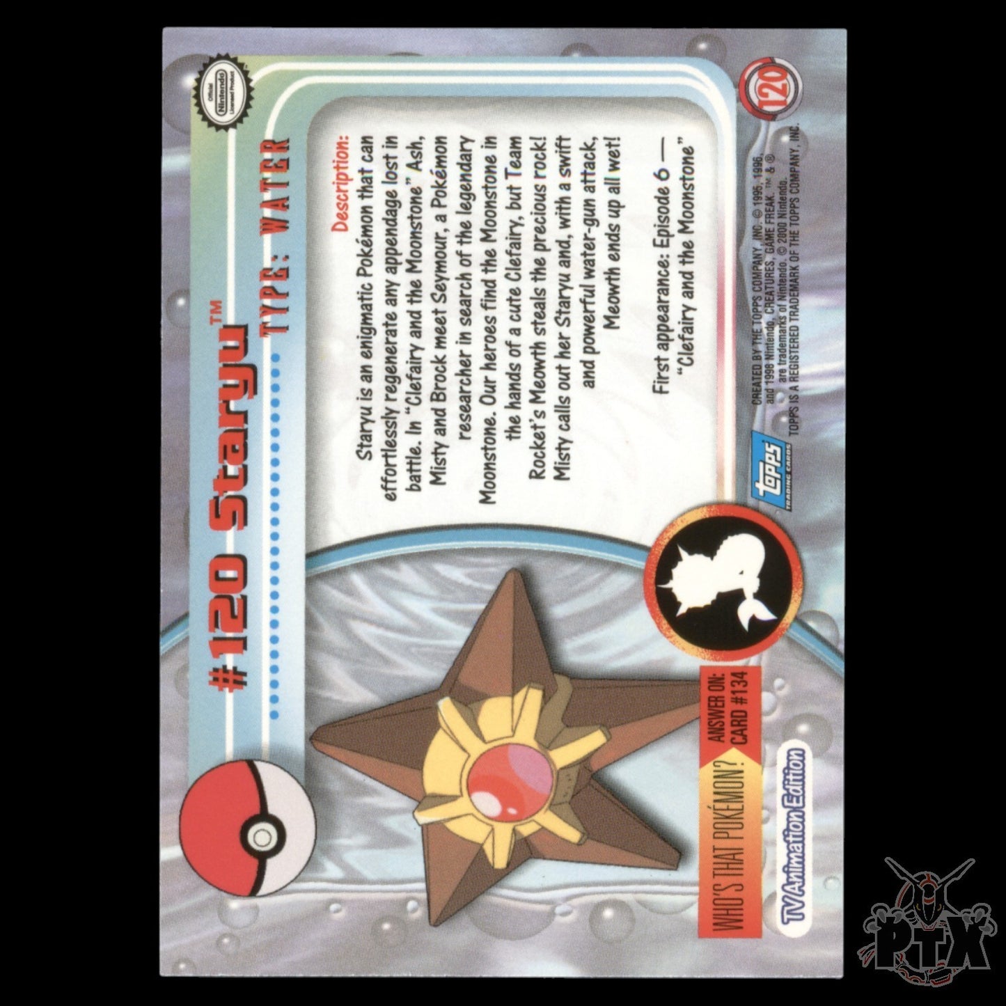 Topps Staryu #120 Foil Series 3 Pokemon 2000