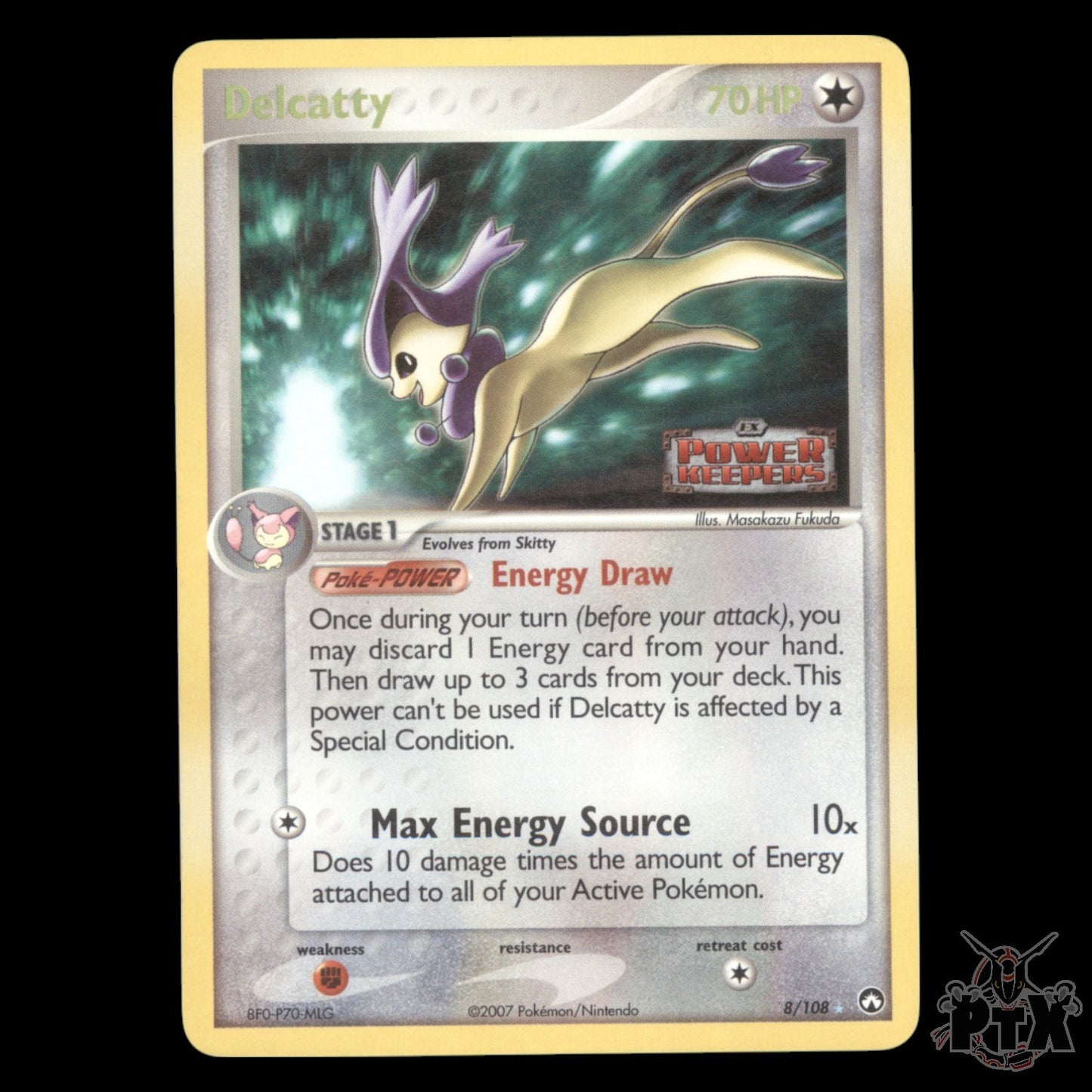 Delcatty #8/108 Power Keepers MP/Moderaly Played Pokemon 2007