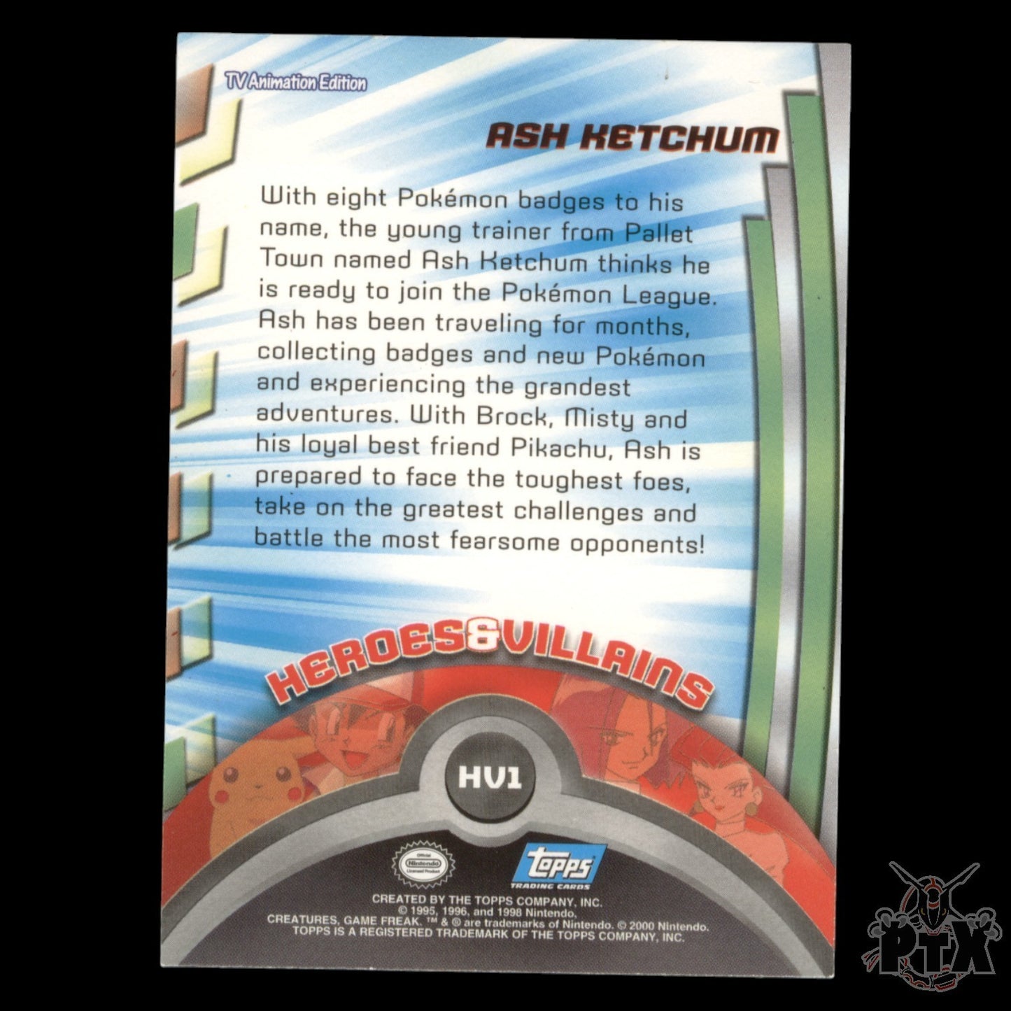 Topps Ash Ketchum HV1 Foil Series 1 Pokemon 2000