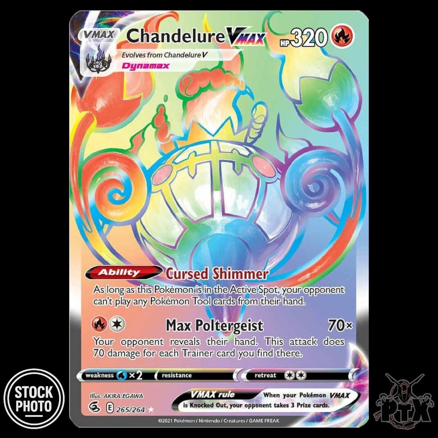 Chandelure VMAX #265/264 Fusion Strike NM/Near Mint Pokemon 2021