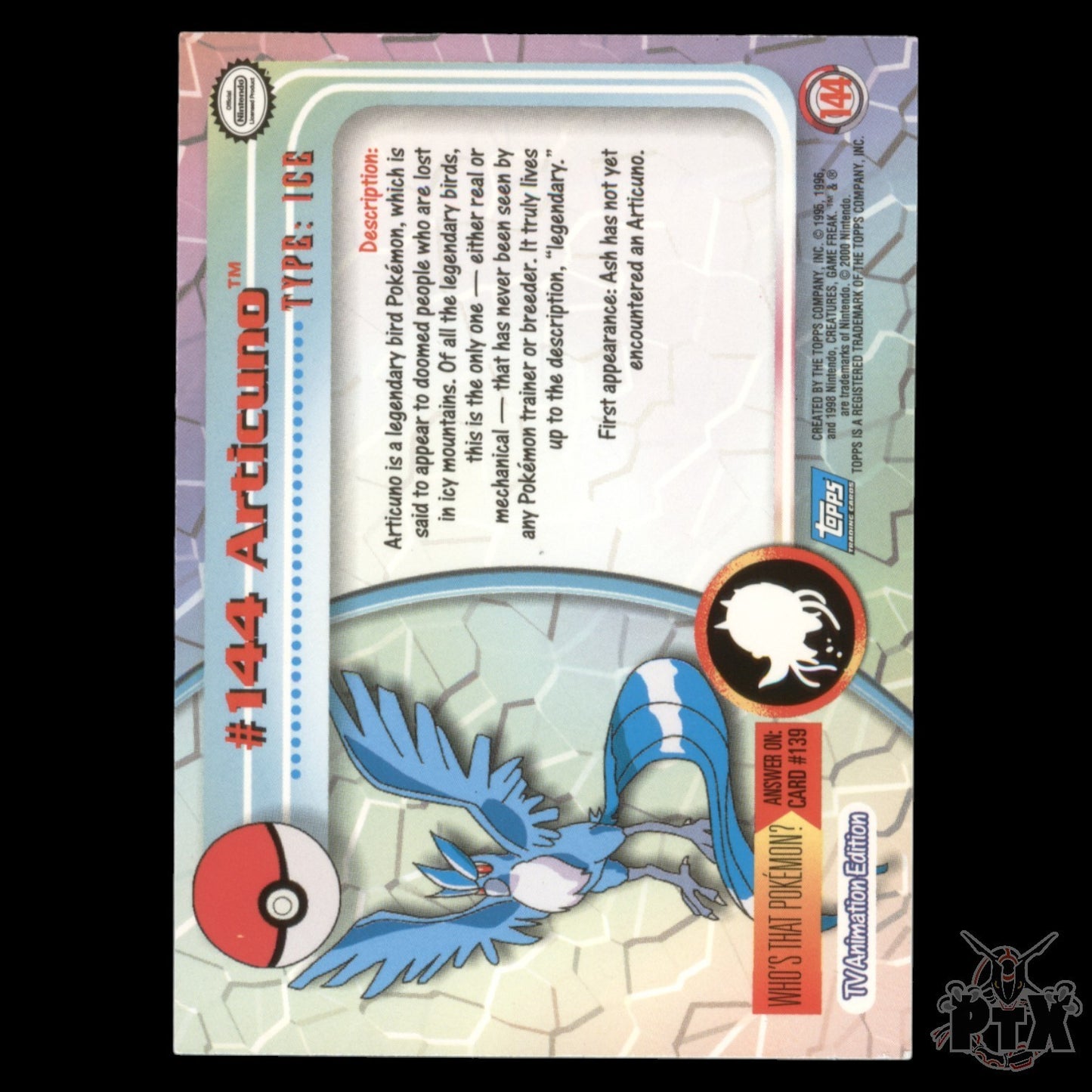 Topps Articuno #144 Foil Series 3 Pokemon 2000