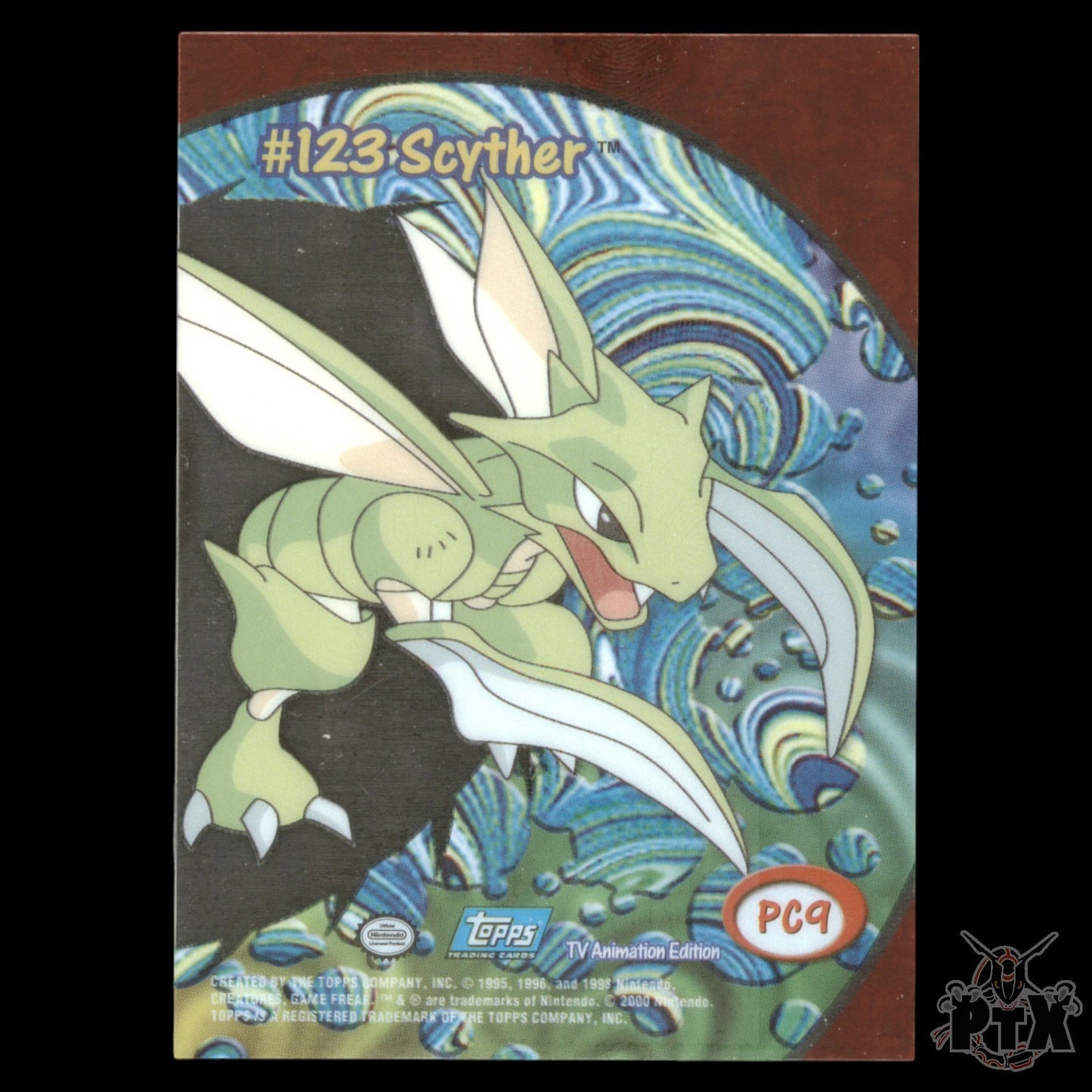 Scyther #123 PC9 Topps Clear Card TV Animation Pokemon 2000