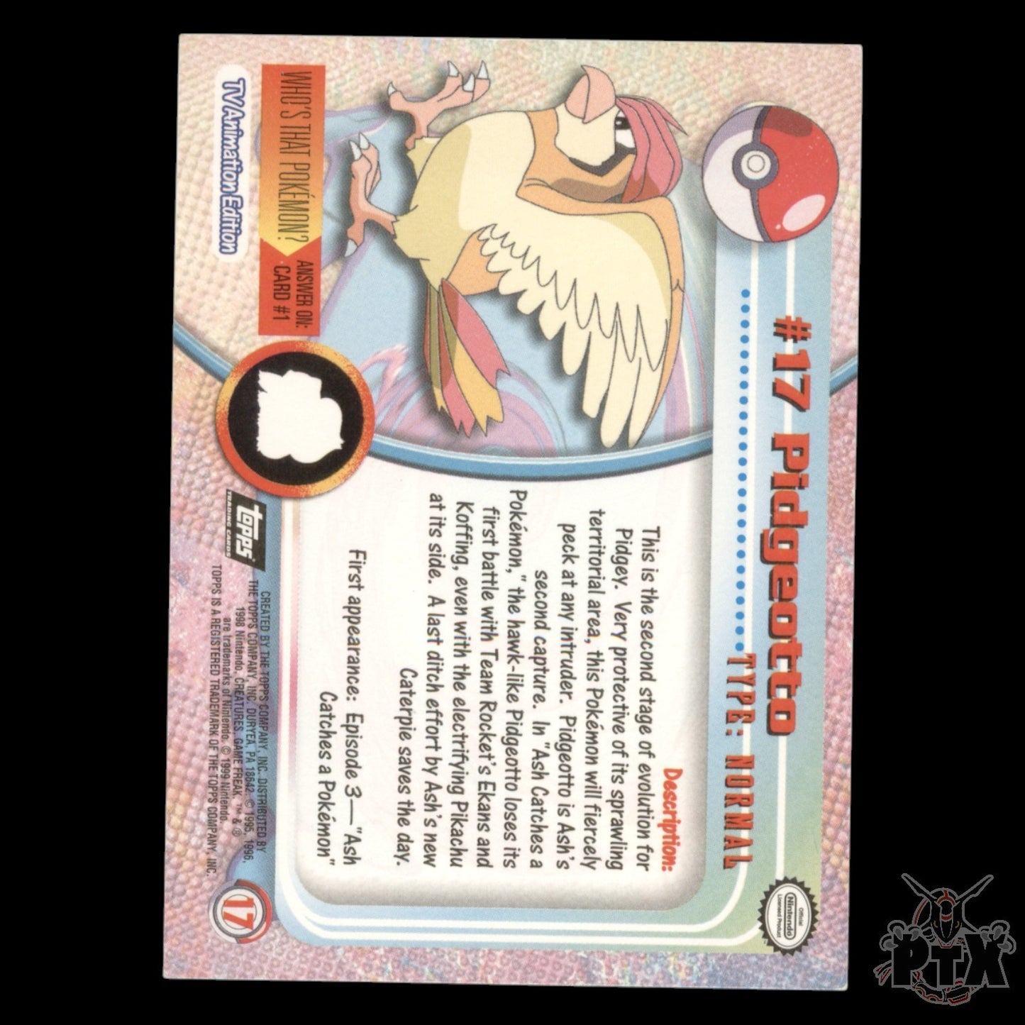 Topps Pidgeotto #17 Foil Series 1 Pokemon 2000