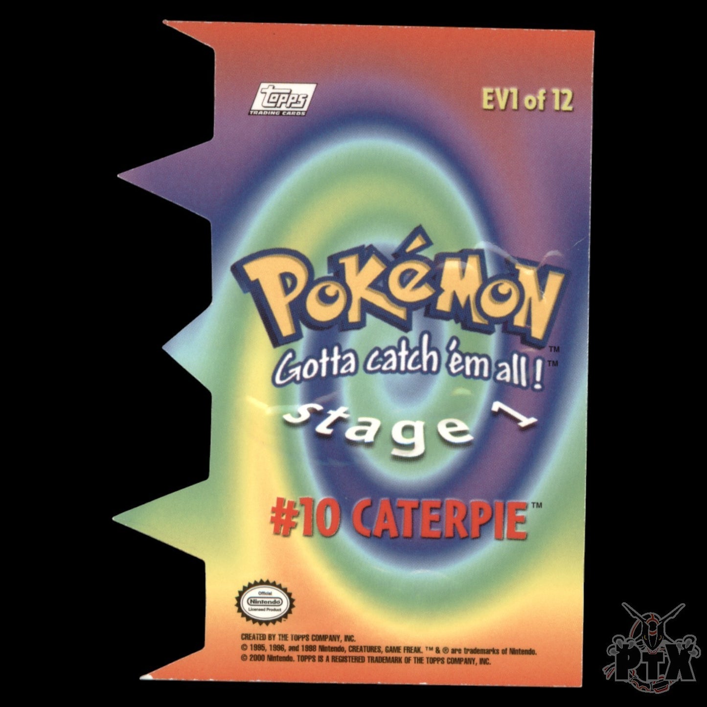 Topps Series 1 Caterpie #10 EV1 of 12 Die Cut LP/Lightly Played Pokemon 2000