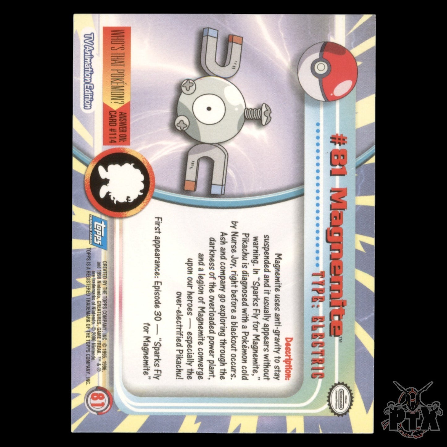 Topps Magnemite #81 Foil Series 2 Pokemon 2000
