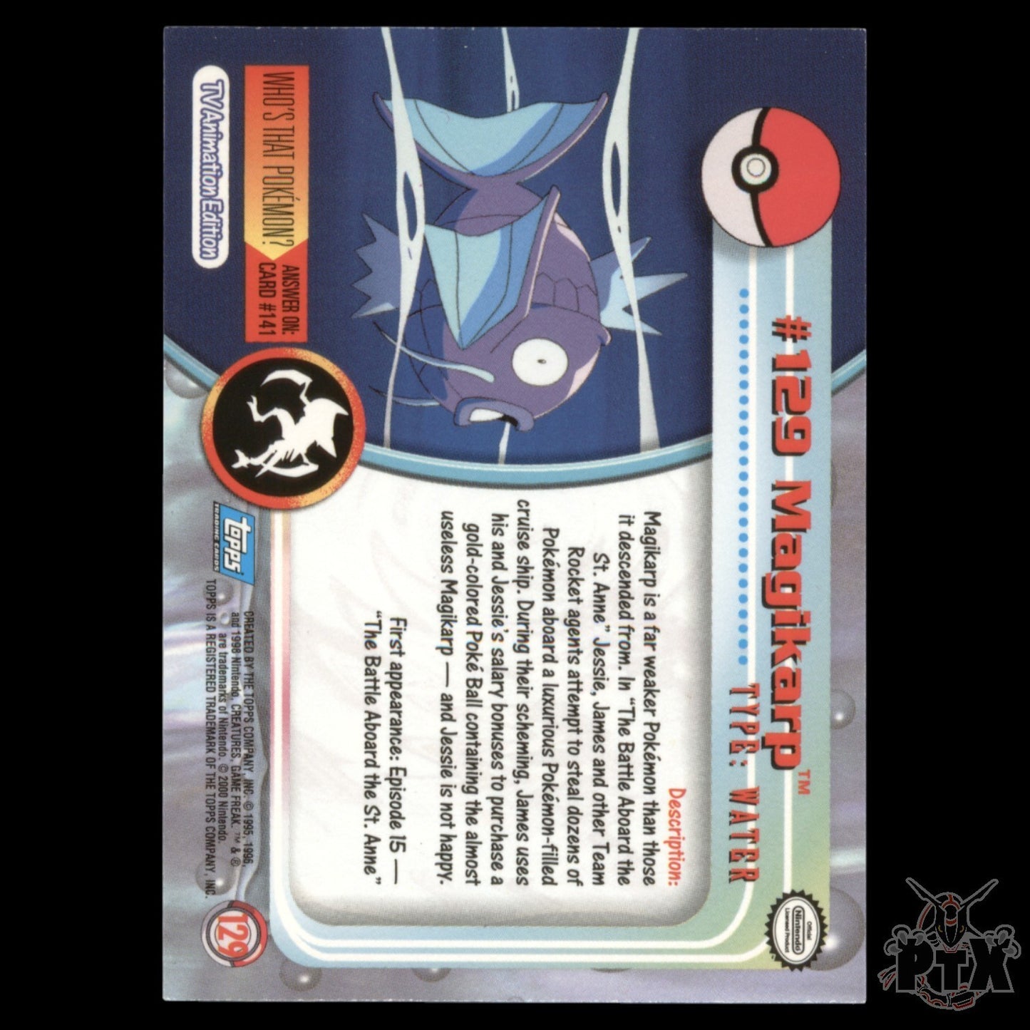 Topps Magikarp #129 Foil Series 3 Pokemon 2000