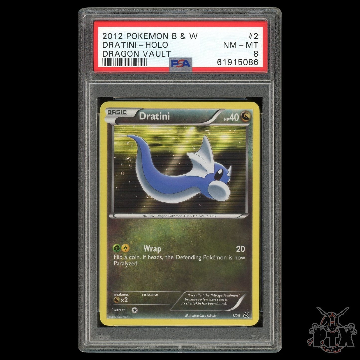 Dratini Holo #2/20 PSA 8 Dragon Vault Pokemon 2012