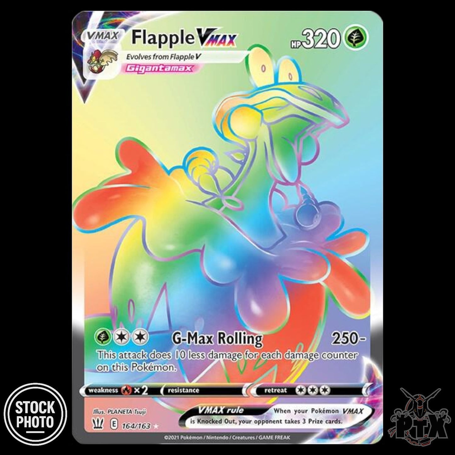 Flapple VMAX #164/163 Battle Styles NM/Near Mint Pokemon 2021