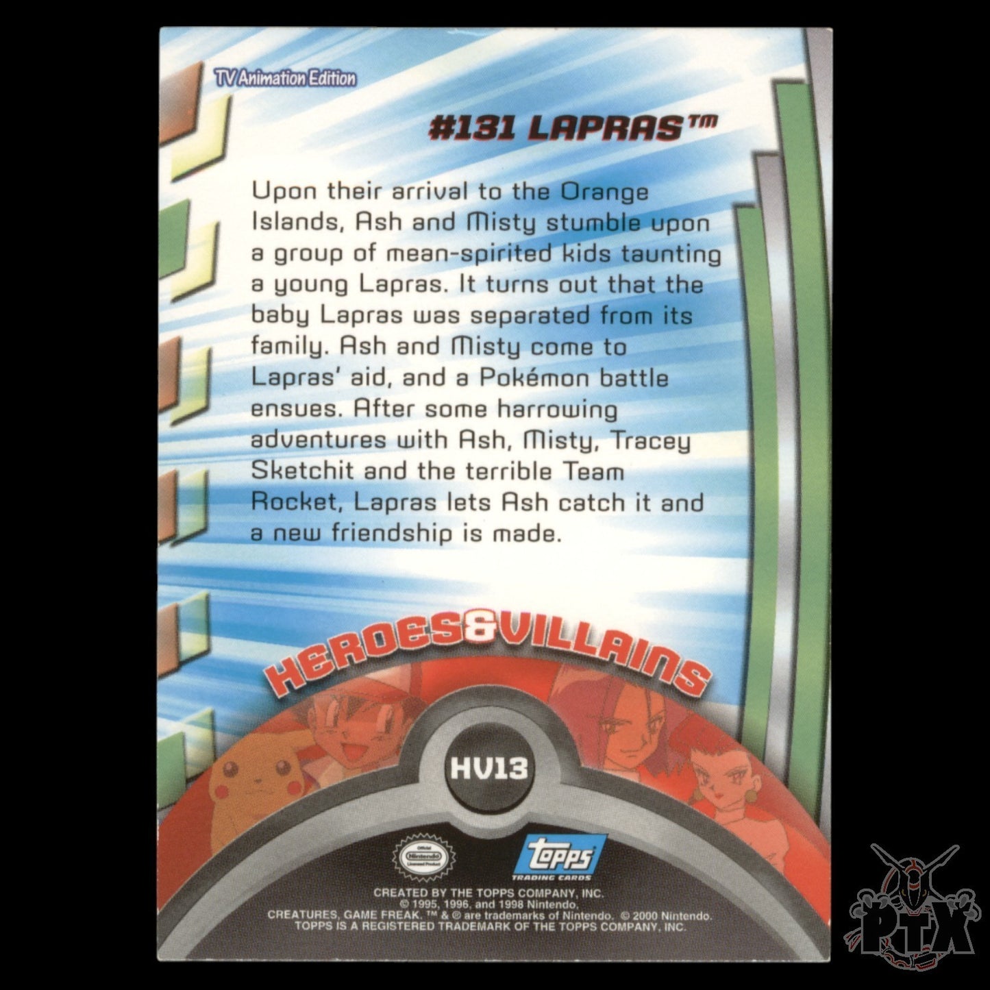 Topps Lapras HV13 Foil Series 1 Pokemon 2000