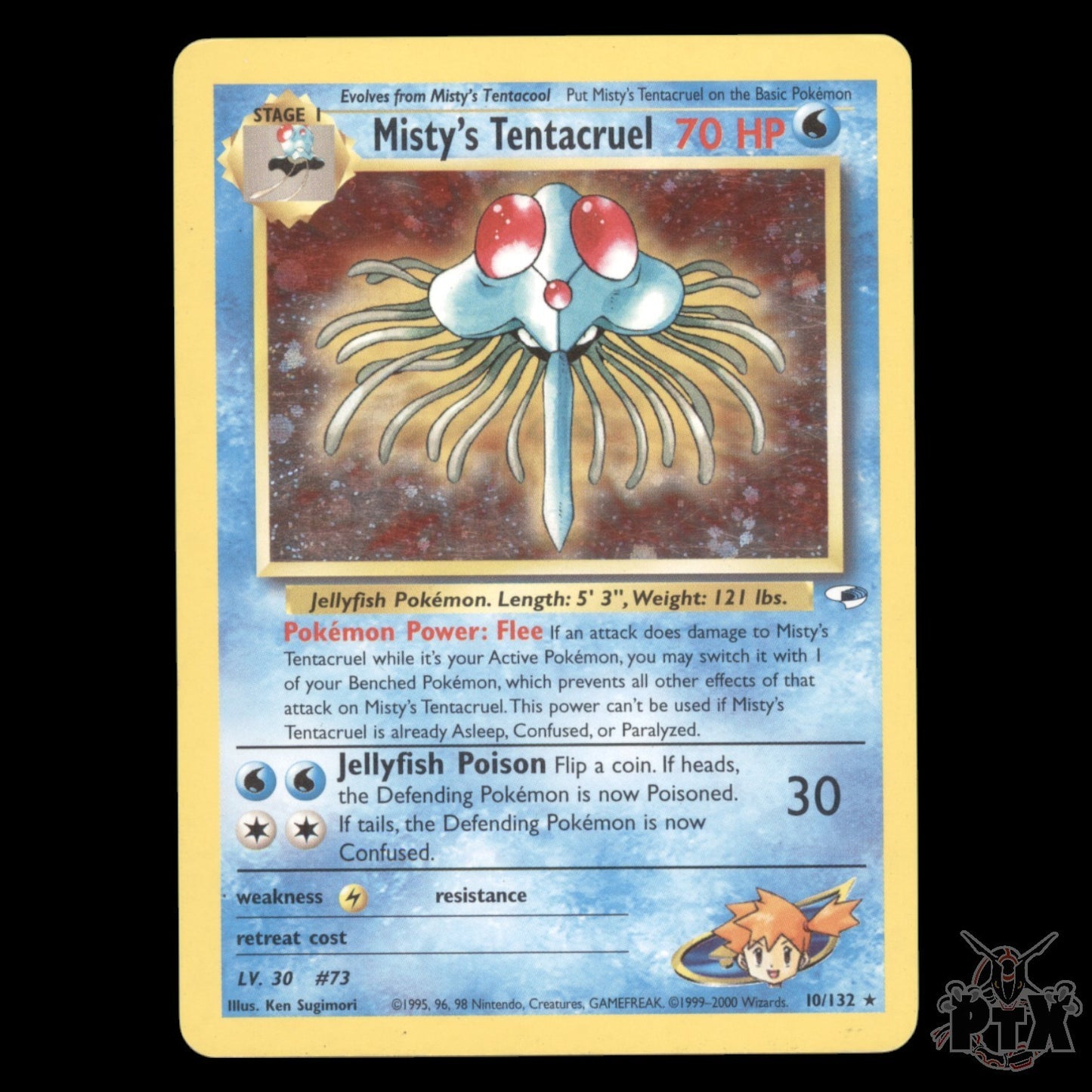 Misty's Tentacruel holo #10/132 Gym Heroes LP/MP Pokemon 2000