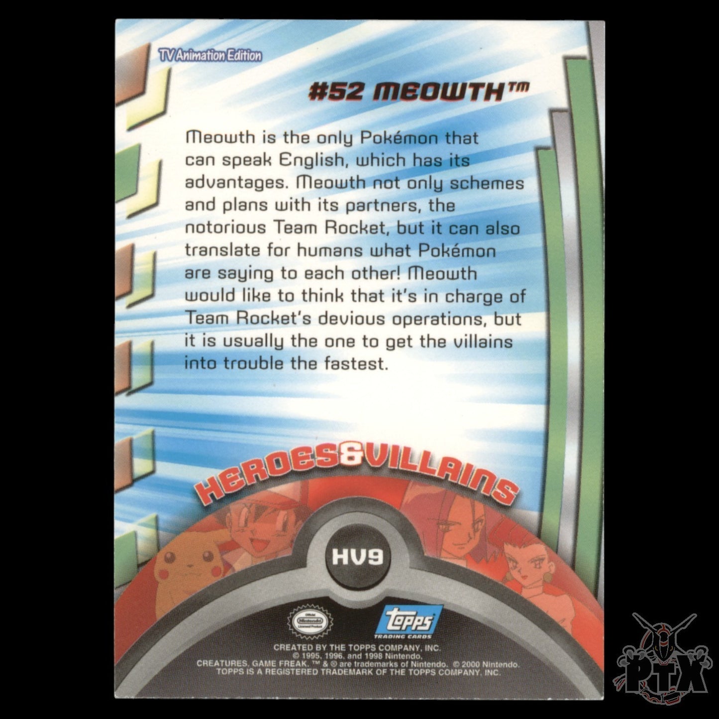Topps Meowth HV9 Foil Series 1 Pokemon 2000