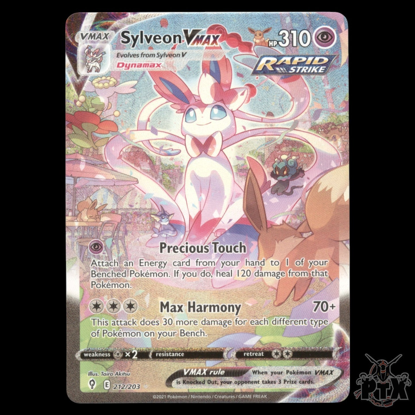 Sylveon VMAX #212/203 Evolvieng Skies SWSH NM/Near Mint Pokemon 2021