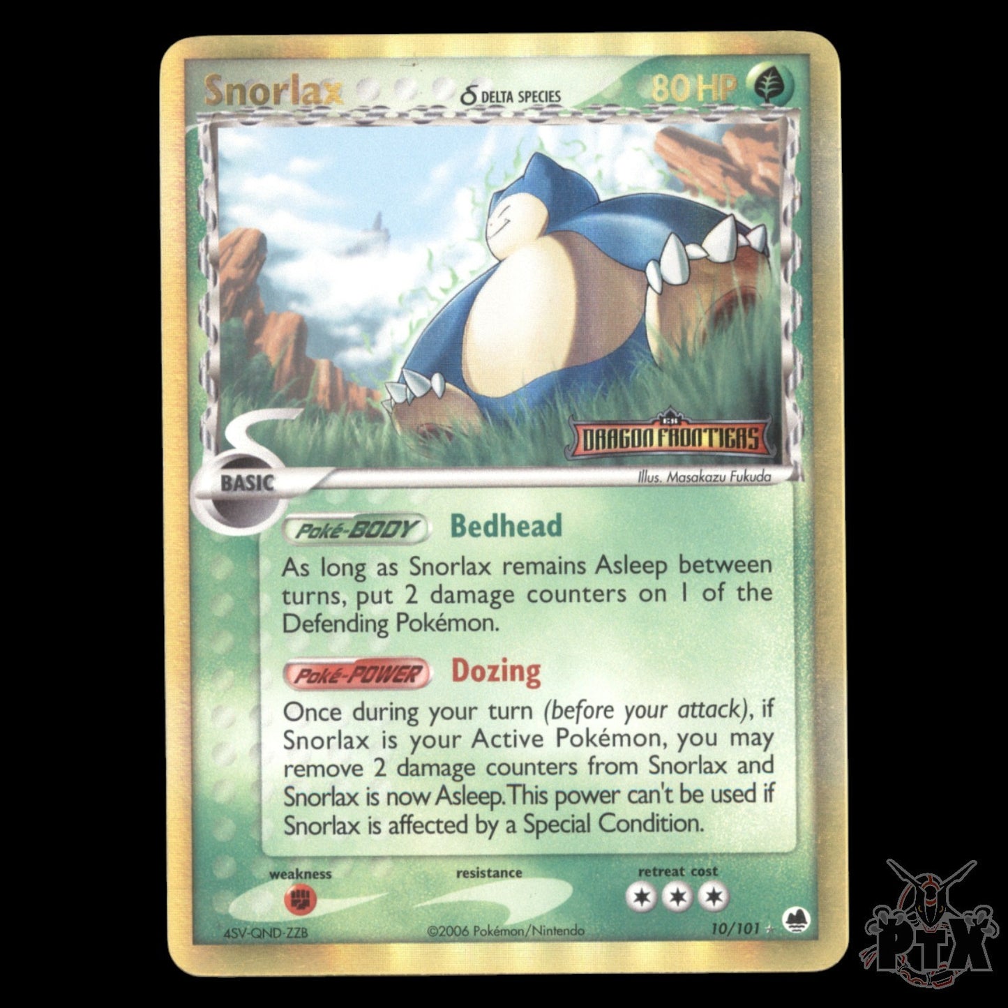Snorlax Reverse Holo #10/101 EX Dragon Frontiers NM/Near Mint Pokemon 2006