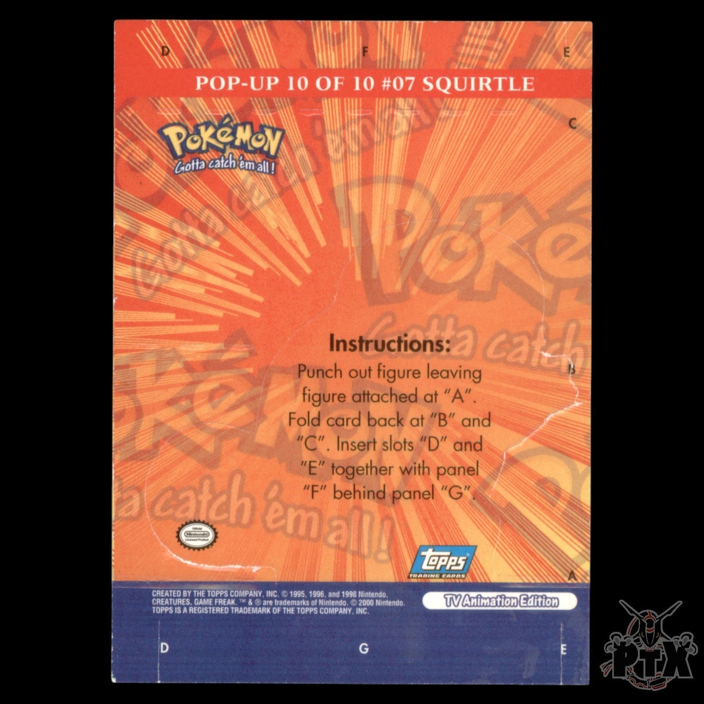 Squirtle Pop-Up 10 of 10 Pokemon TV Animation Series 3 2000