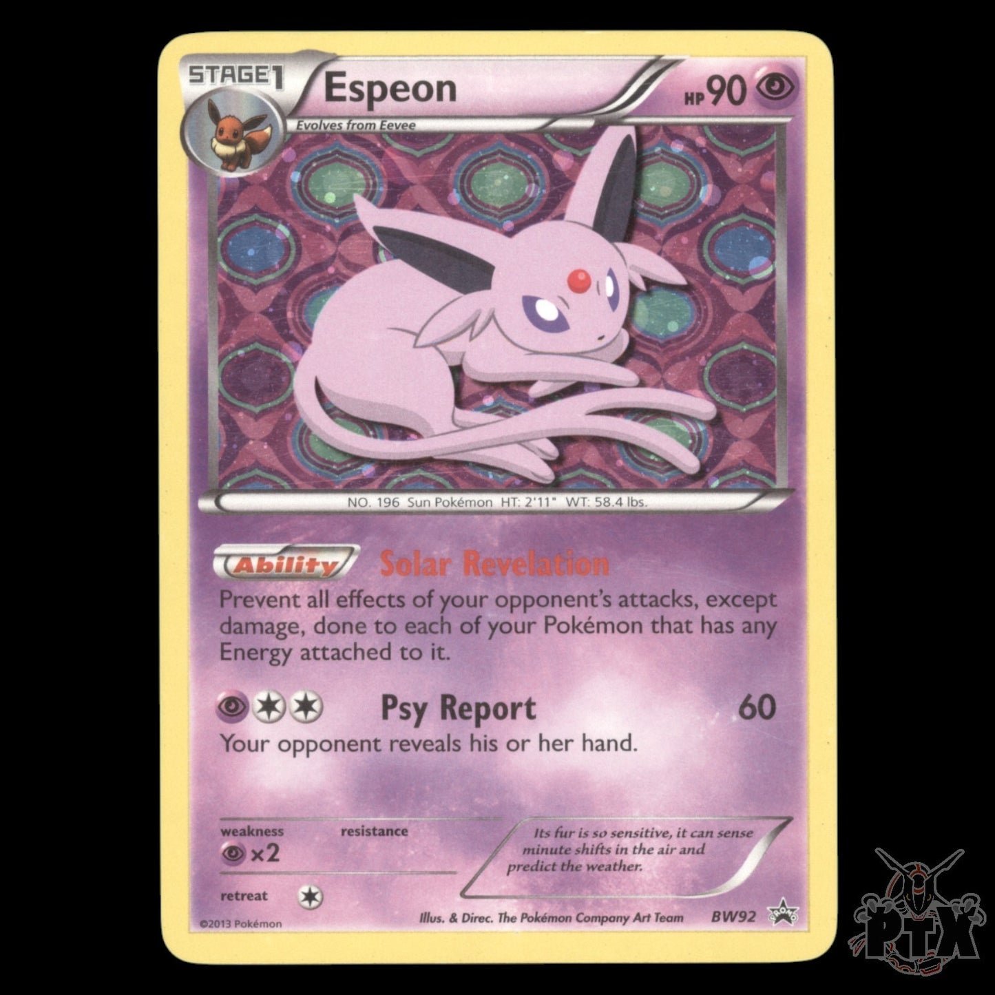 Espeon Holo #BW92 Black & White Promo MP/Moderatly Played Pokemon 2013