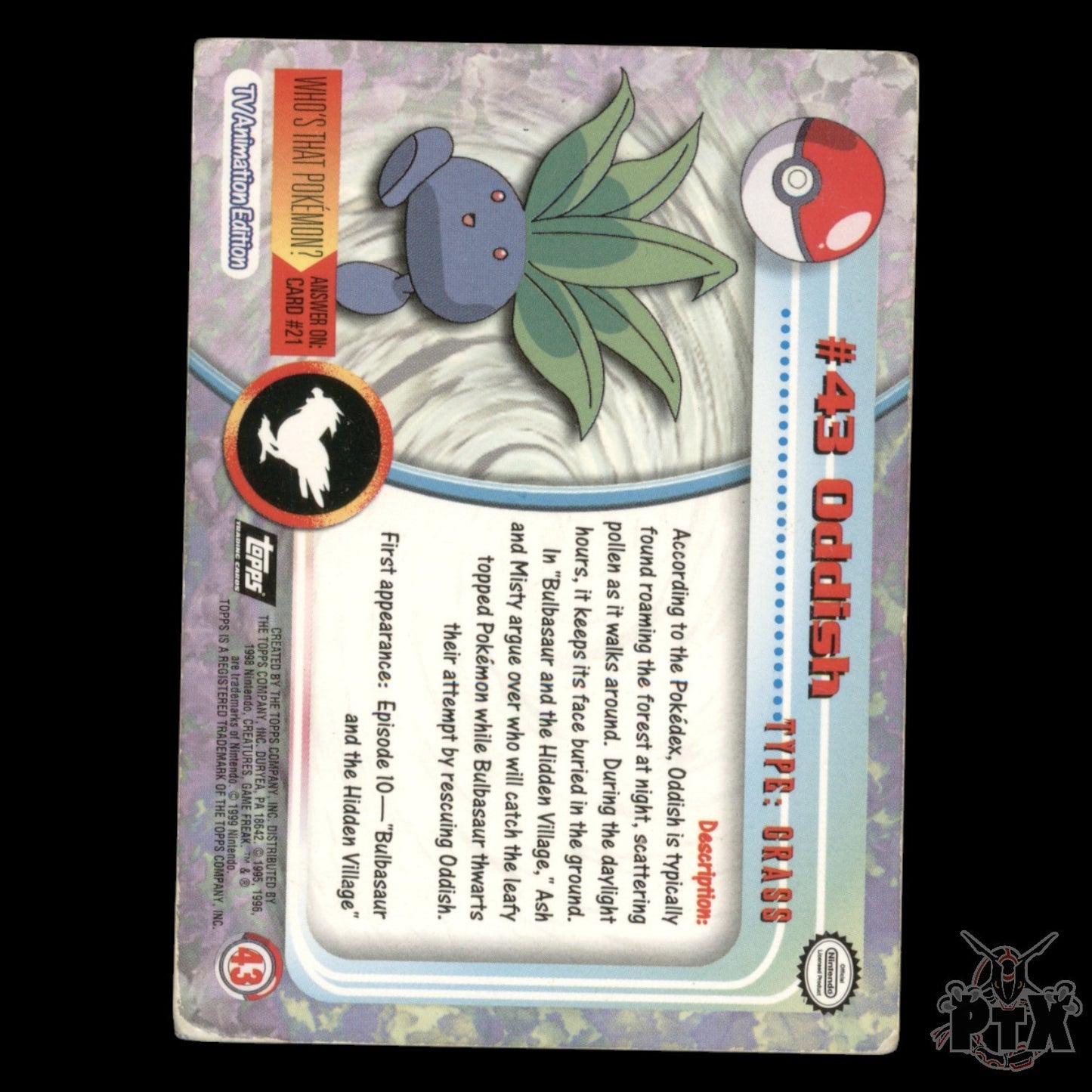 Topps Oddish #43 Foil Series 1 Pokemon 2000