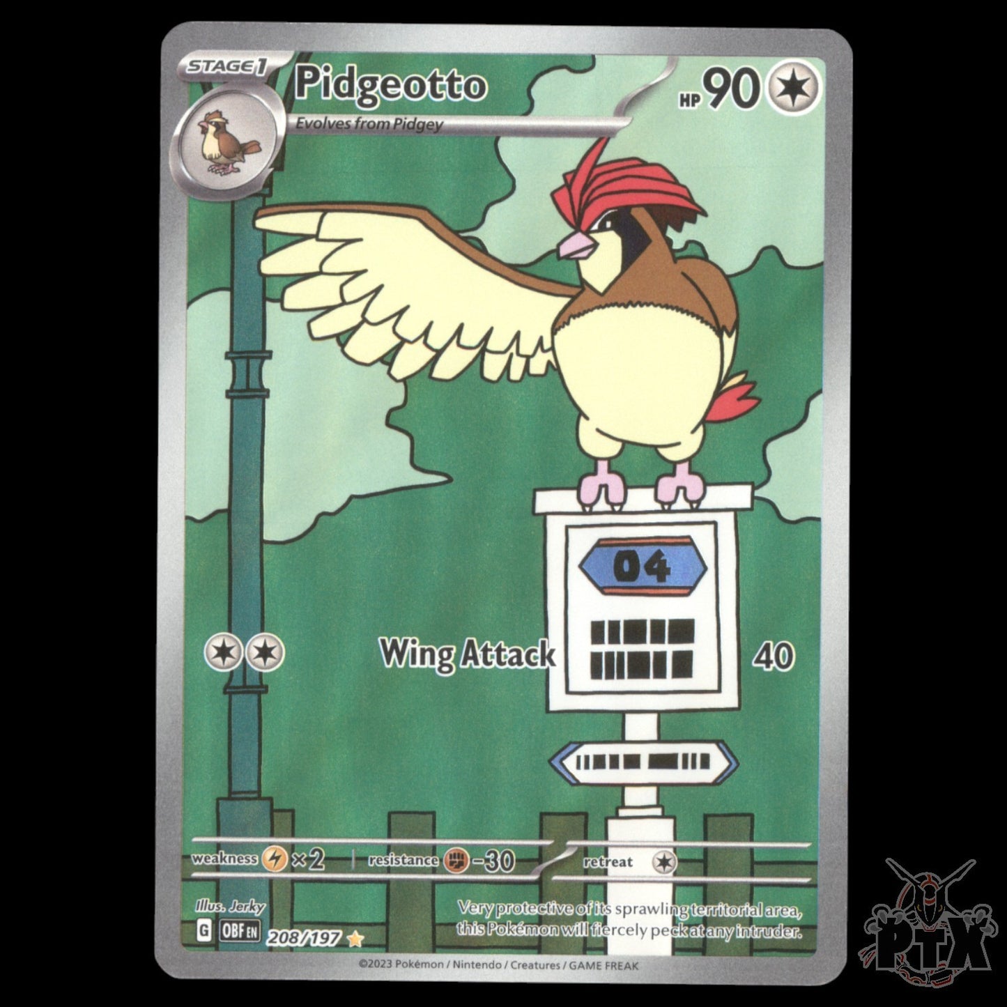 Pidgeotto #208/197 Obsidian Flames NM/Near Mint Pokemon 2023