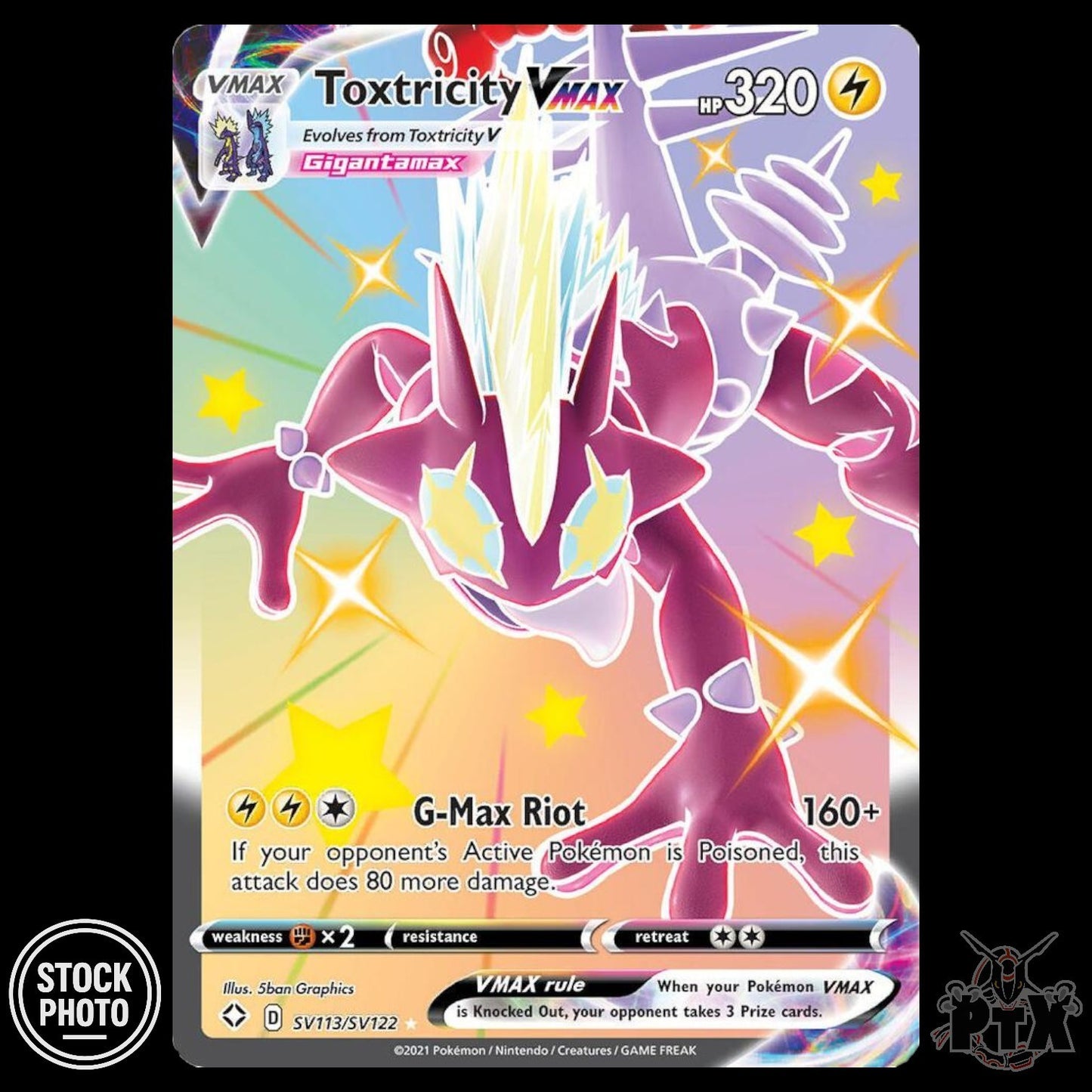 Toxtricity VMAX #SV113/SV122 Shining Fates NM/Near Mint Pokemon 2021
